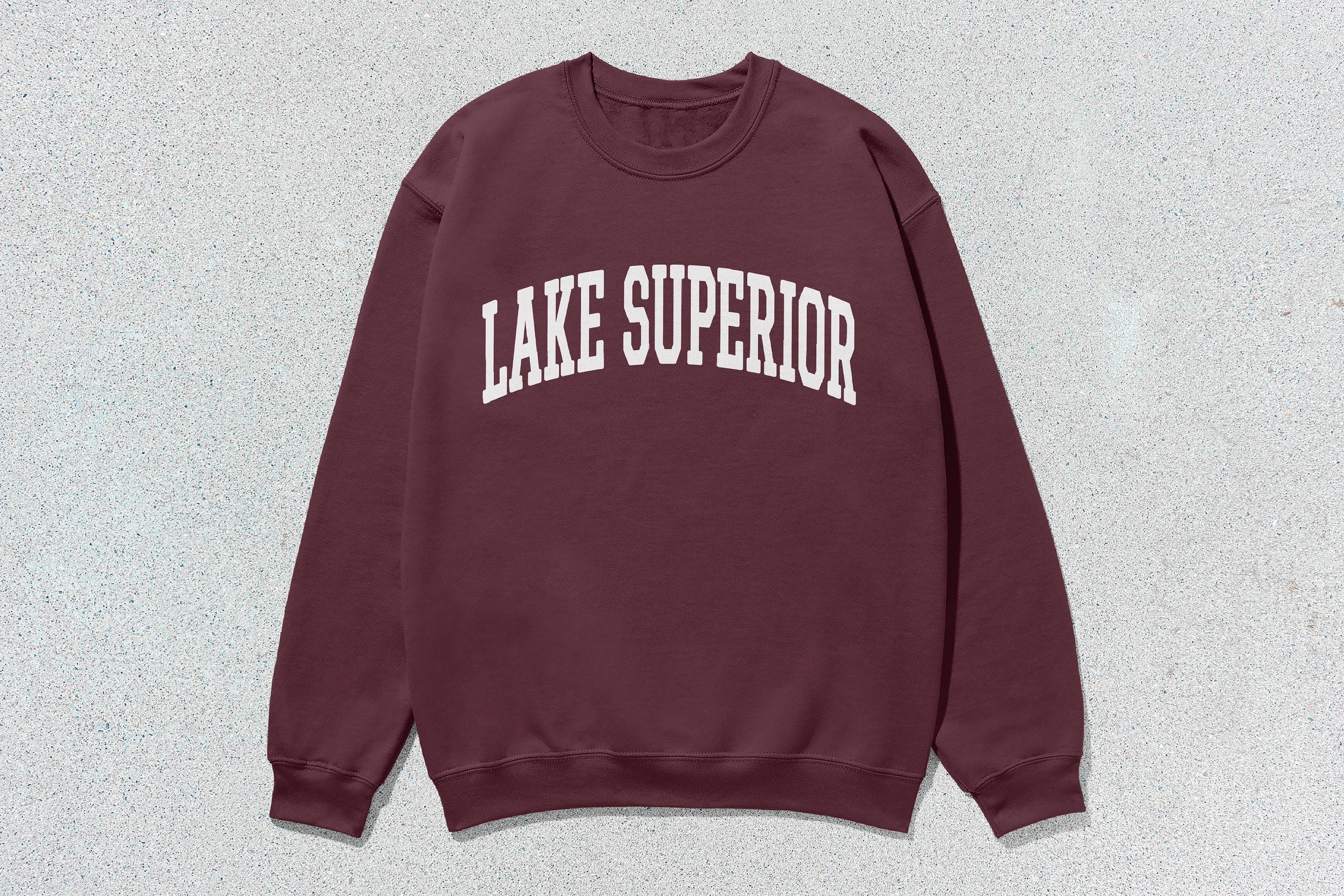 Lake Superior - Unisex Heavy Blend™ Crewneck Sweatshirt Maroon Canada Canadian Great Lakes crewnecks great lakes hoodies sweaters