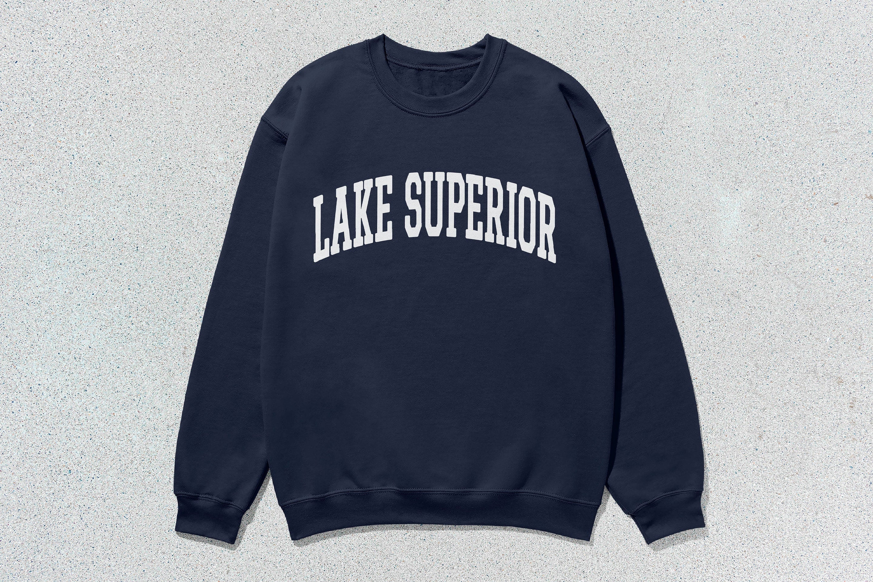 Lake Superior - Unisex Heavy Blend™ Crewneck Sweatshirt Navy Canada Canadian Great Lakes crewnecks great lakes hoodies sweaters