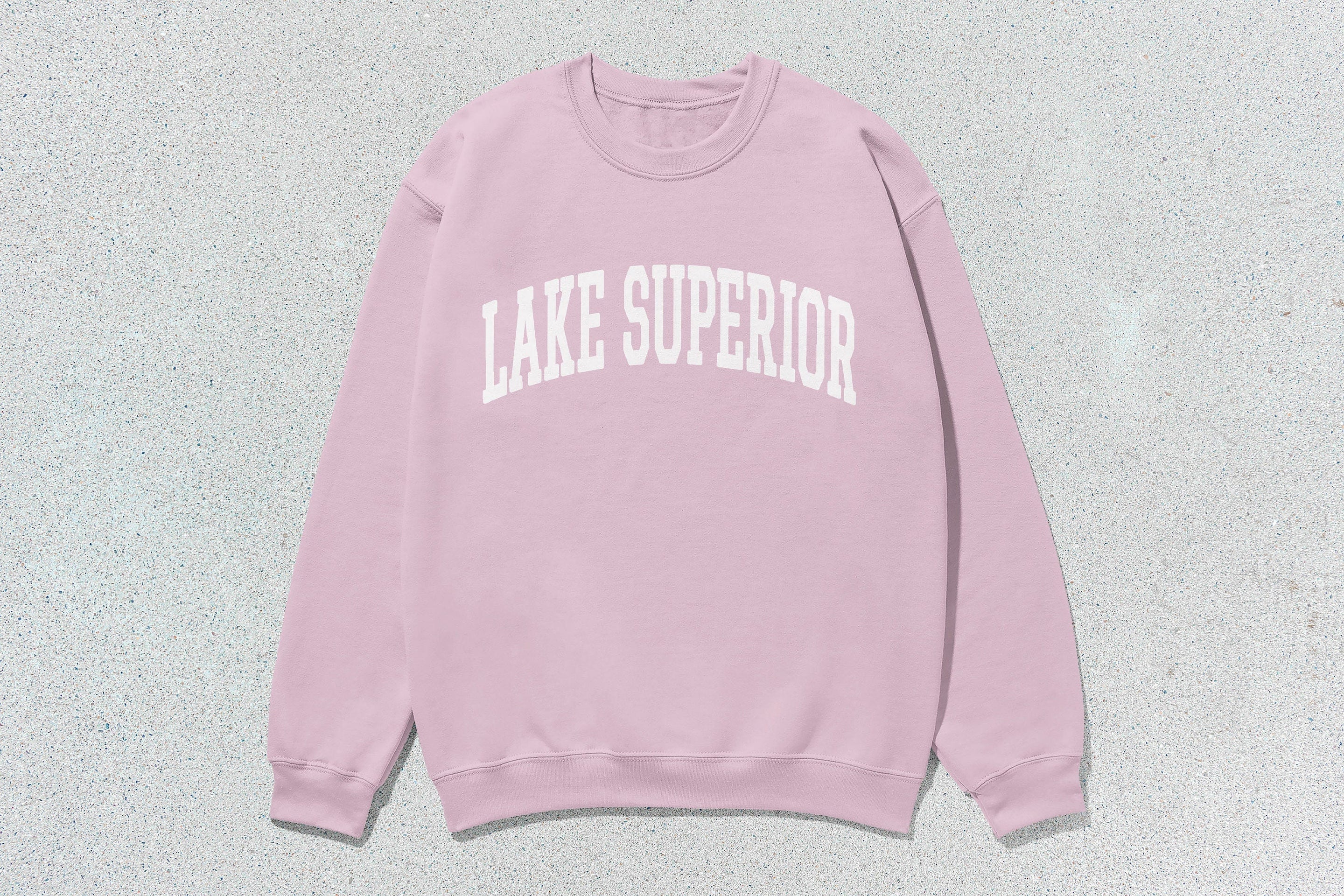 Lake Superior - Unisex Heavy Blend™ Crewneck Sweatshirt Pink Canada Canadian Great Lakes crewnecks great lakes hoodies sweaters
