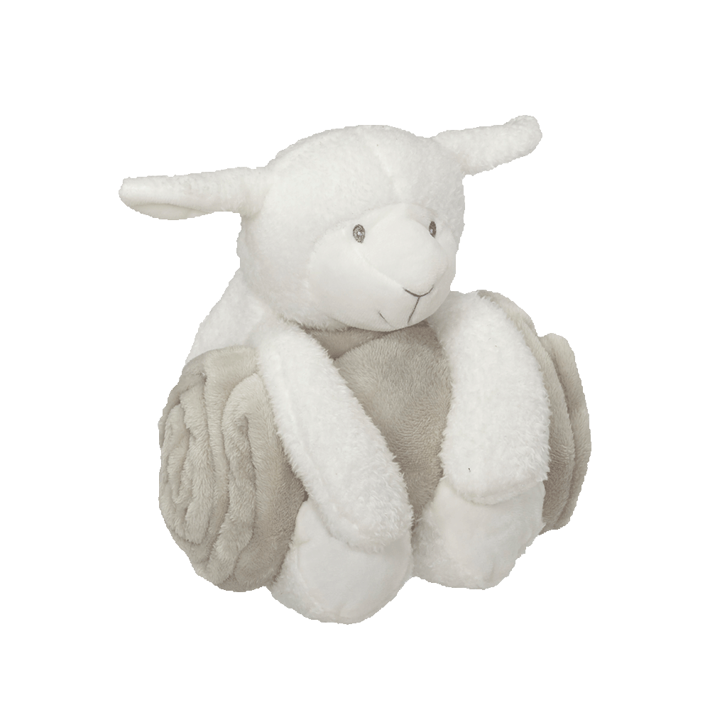 Lamb Blankey Hugger embroidable lamb white