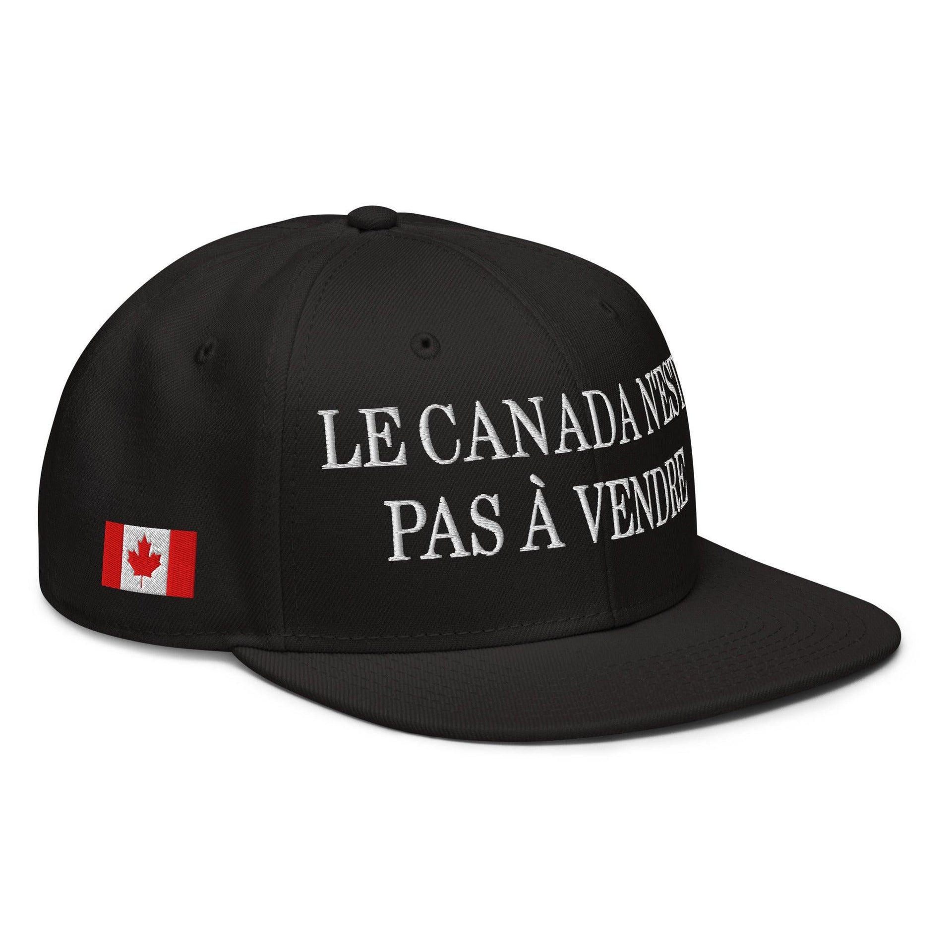 Le Canada n'est pas à Vendre Canada is not for Sale 1867 Flag Embroidered Flat Bill Brim Snapback Hat Black Canada Canada Is Not For Sale Capital Crowns Snapback Hats