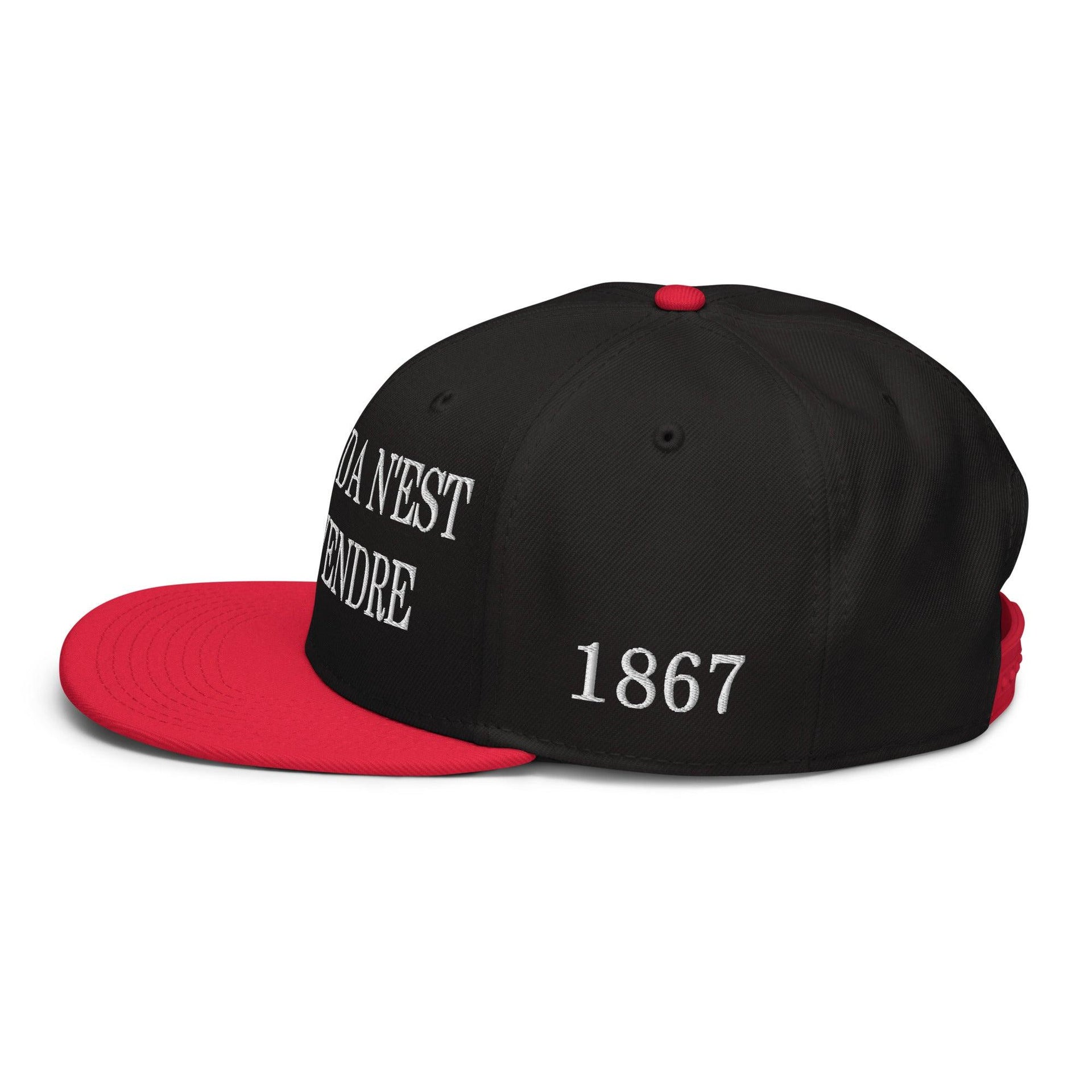 Le Canada n'est pas à Vendre Canada is not for Sale 1867 Flag Embroidered Flat Bill Brim Snapback Hat Canada Canada Is Not For Sale Capital Crowns Snapback Hats