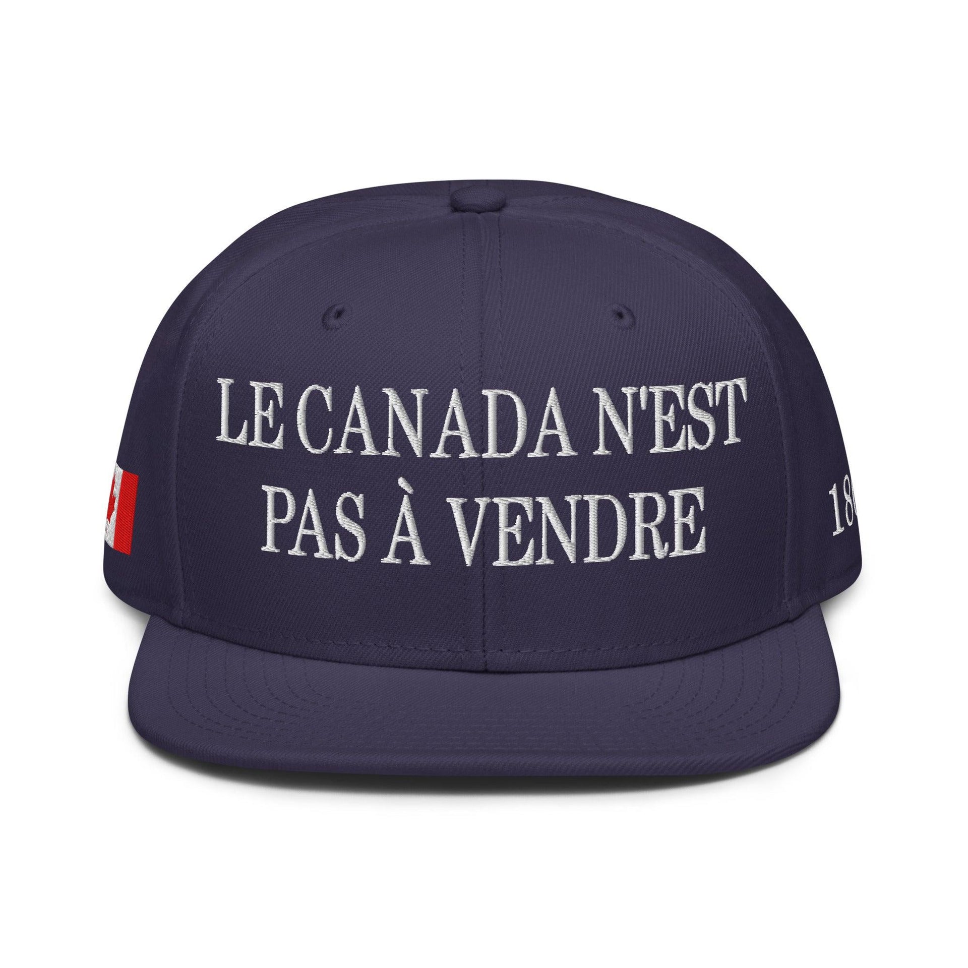 Le Canada n'est pas à Vendre Canada is not for Sale 1867 Flag Embroidered Flat Bill Brim Snapback Hat Canada Canada Is Not For Sale Capital Crowns Snapback Hats