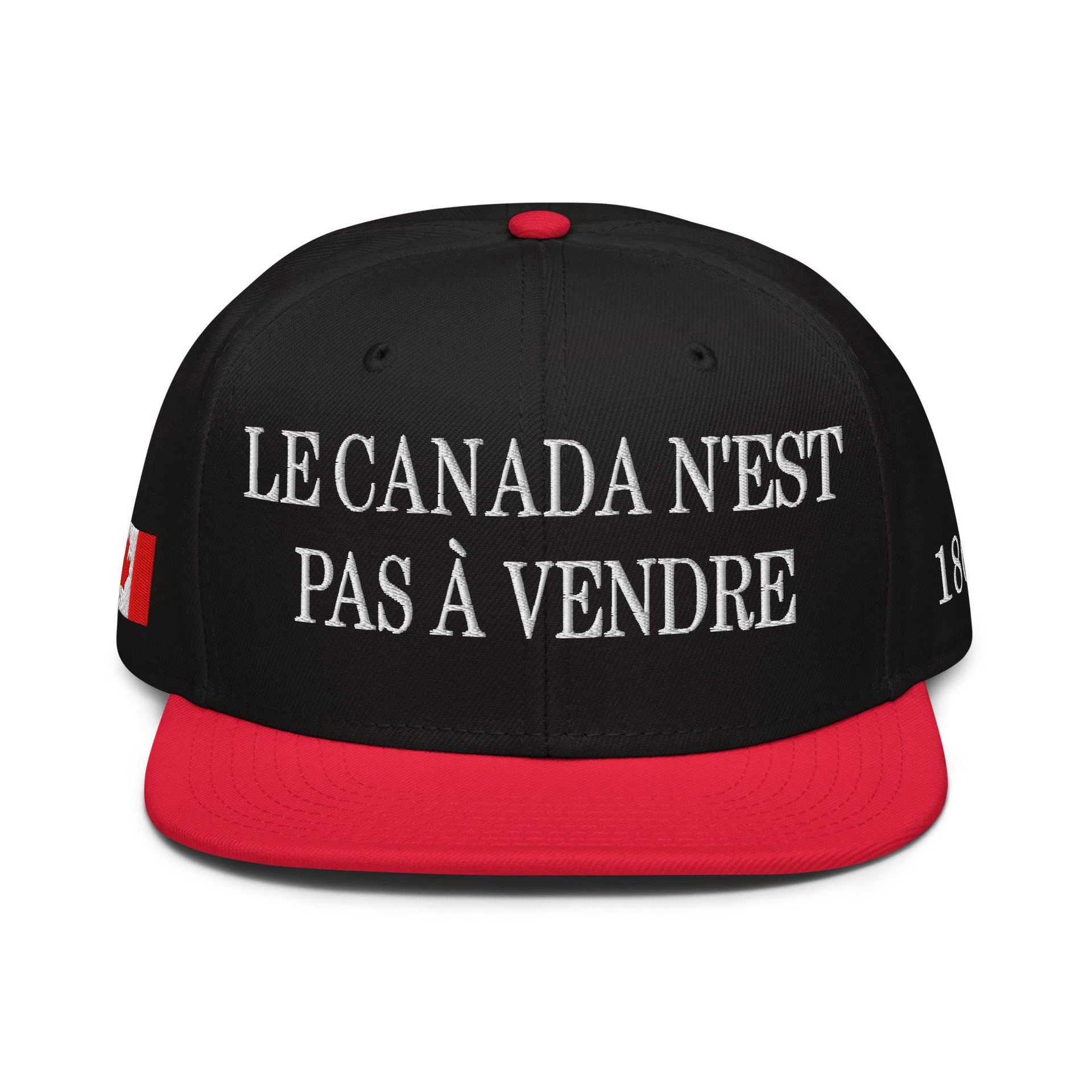 Le Canada n'est pas à Vendre Canada is not for Sale 1867 Flag Embroidered Flat Bill Brim Snapback Hat Canada Canada Is Not For Sale Capital Crowns Snapback Hats