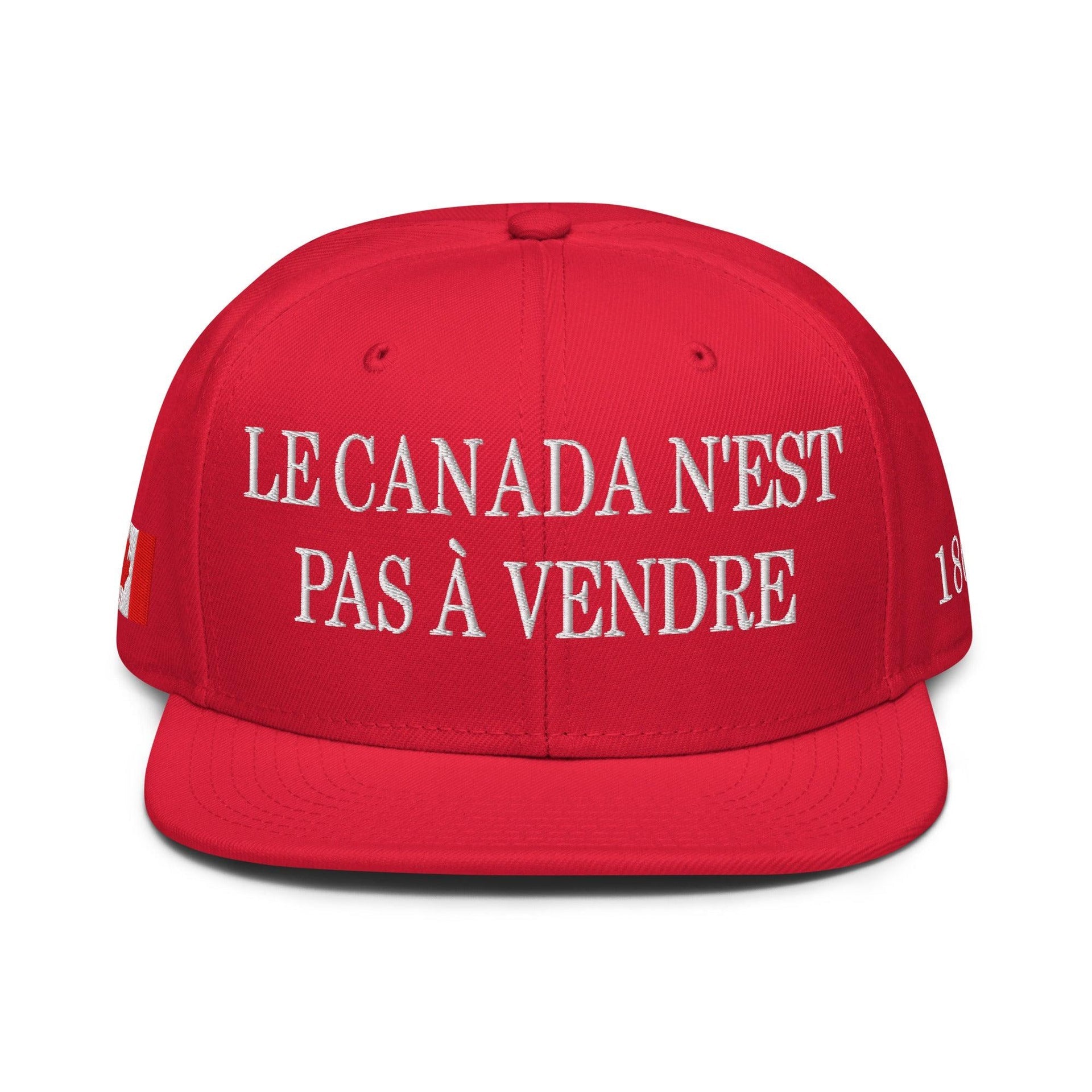 Le Canada n'est pas à Vendre Canada is not for Sale 1867 Flag Embroidered Flat Bill Brim Snapback Hat Canada Canada Is Not For Sale Capital Crowns Snapback Hats