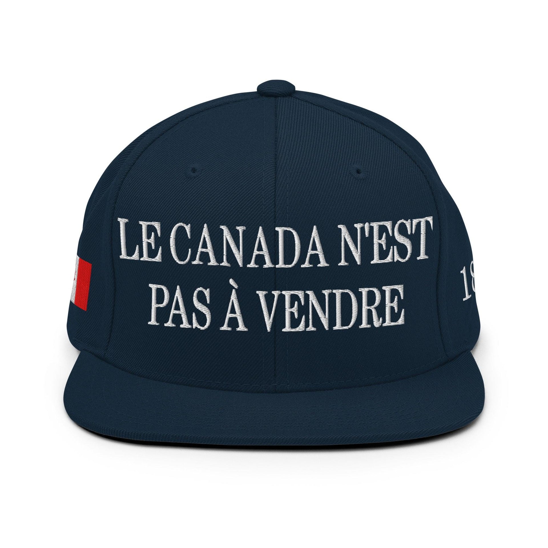Le Canada n'est pas à Vendre Canada is not for Sale Flag 1867 Embroidered Flat Bill Brim Snapback Hat Canada Canada Is Not For Sale Capital Crowns Snapback Hats