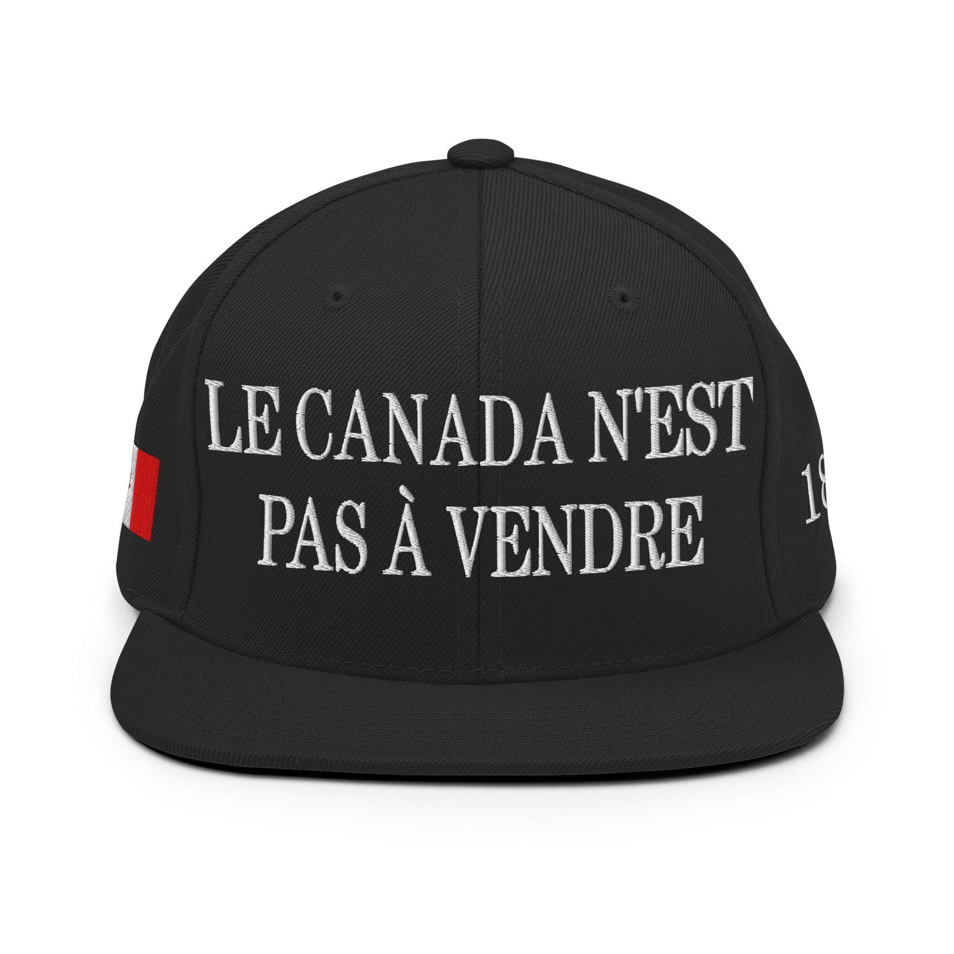Le Canada n'est pas à Vendre Canada is not for Sale Flag 1867 Embroidered Flat Bill Brim Snapback Hat Canada Canada Is Not For Sale Capital Crowns Snapback Hats