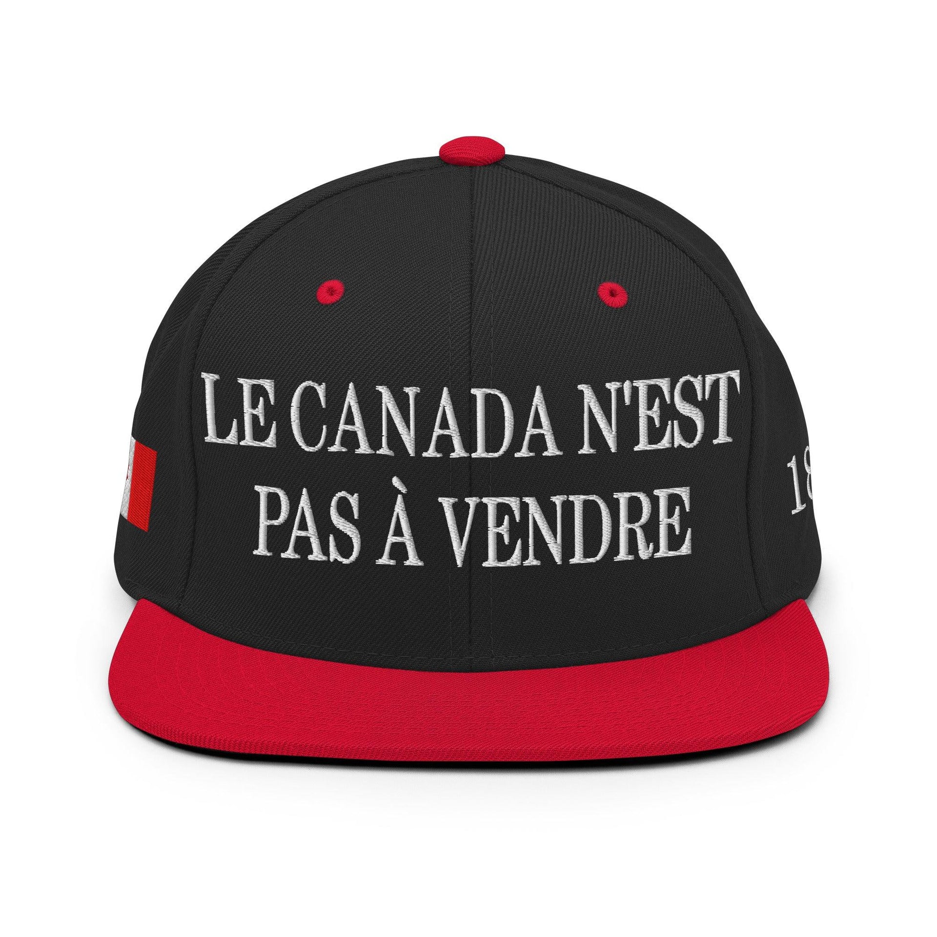 Le Canada n'est pas à Vendre Canada is not for Sale Flag 1867 Embroidered Flat Bill Brim Snapback Hat Canada Canada Is Not For Sale Capital Crowns Snapback Hats