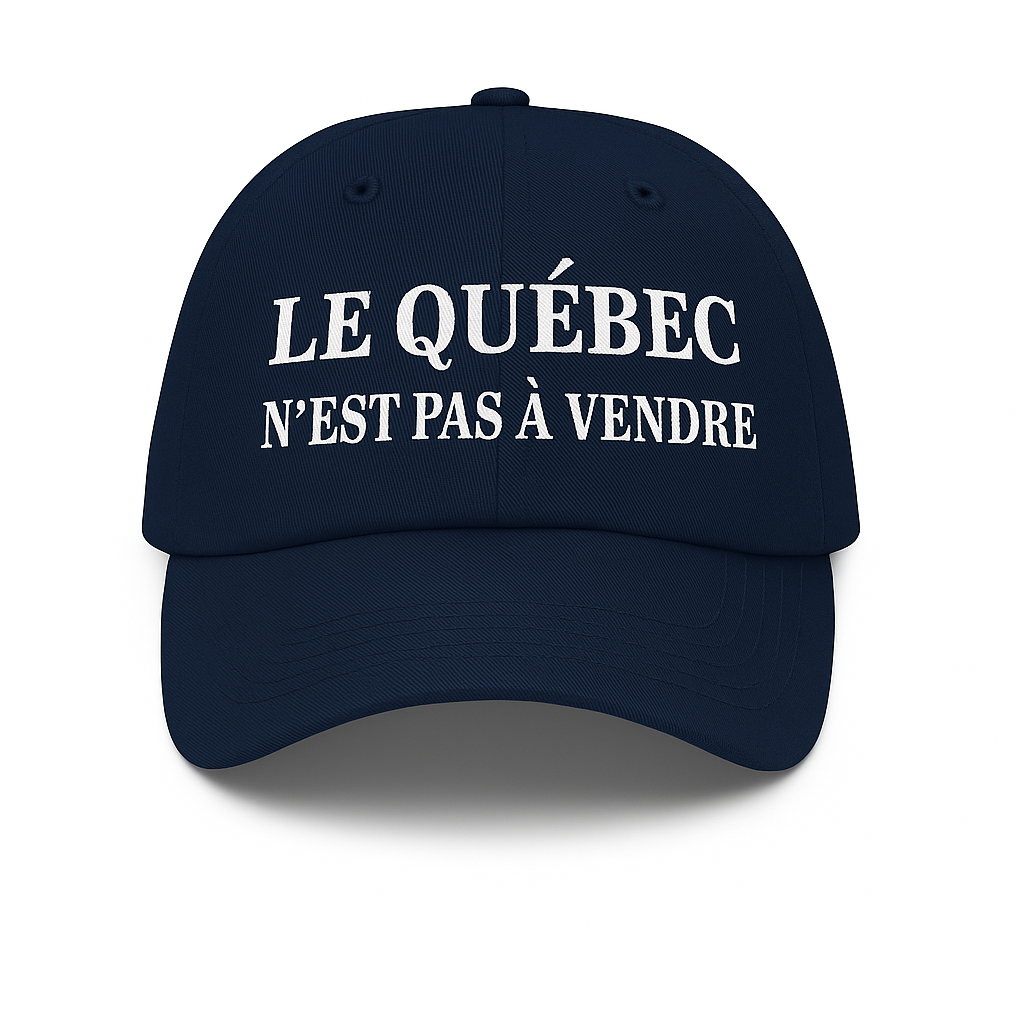 Le Québec N’est Pas à Vendre – Casquette Brodée (French Edition) Navy Quebec