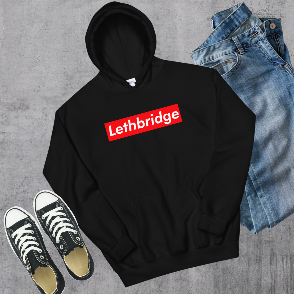 Lethbridge Supreme'd Hoodie Black Alberta Canadian City Apparel