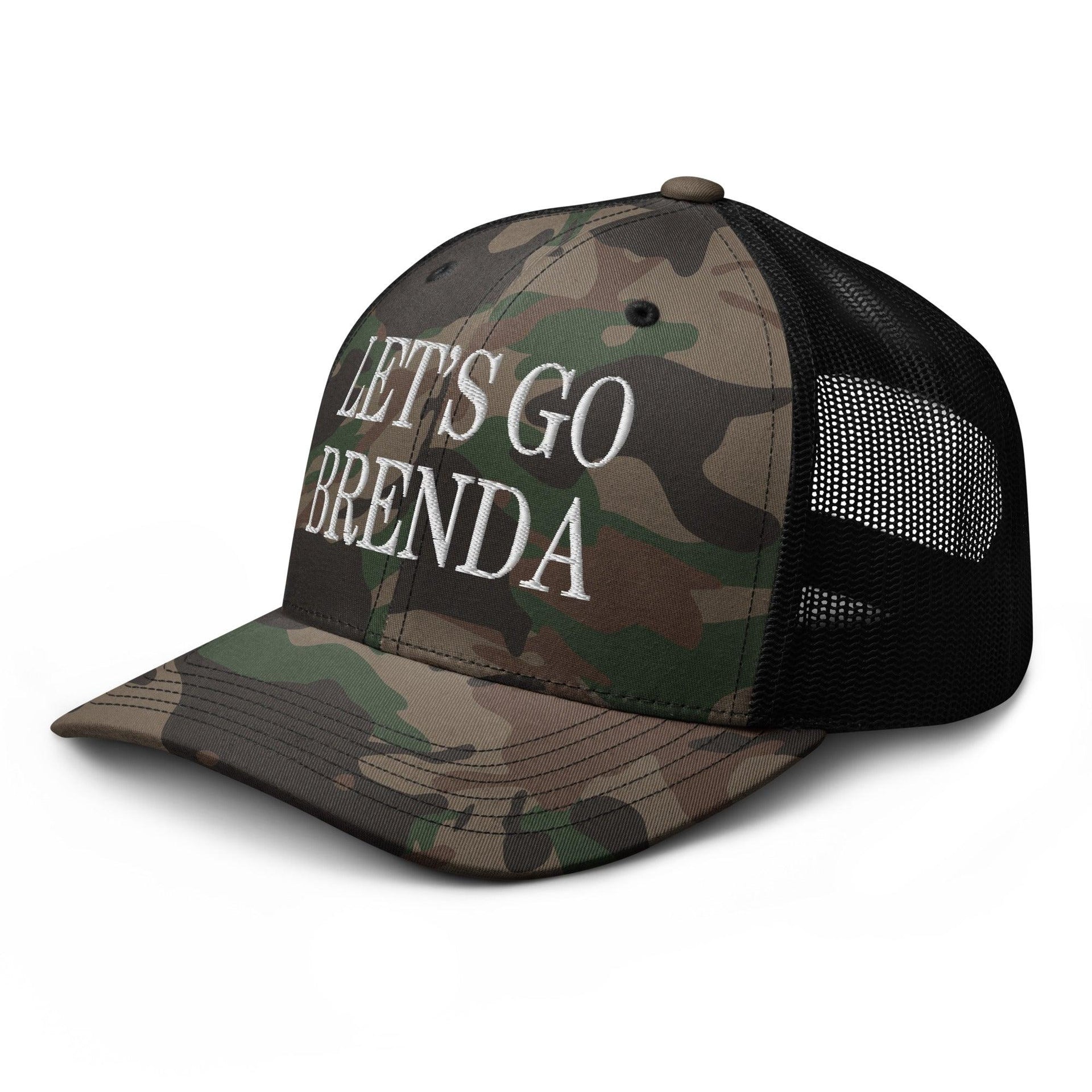 Let's Go Brenda Camo Trucker Hat Capital Crowns Conservative LADs Trucker Hats