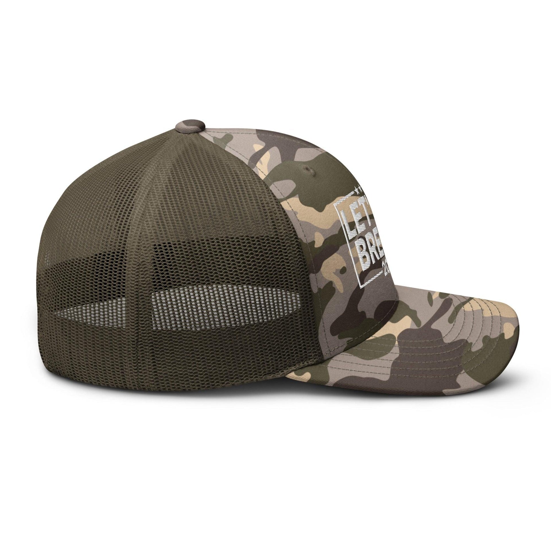 Let's Go Brenda FKH Camo Trucker Hat Capital Crowns Conservative LADs Trucker Hats