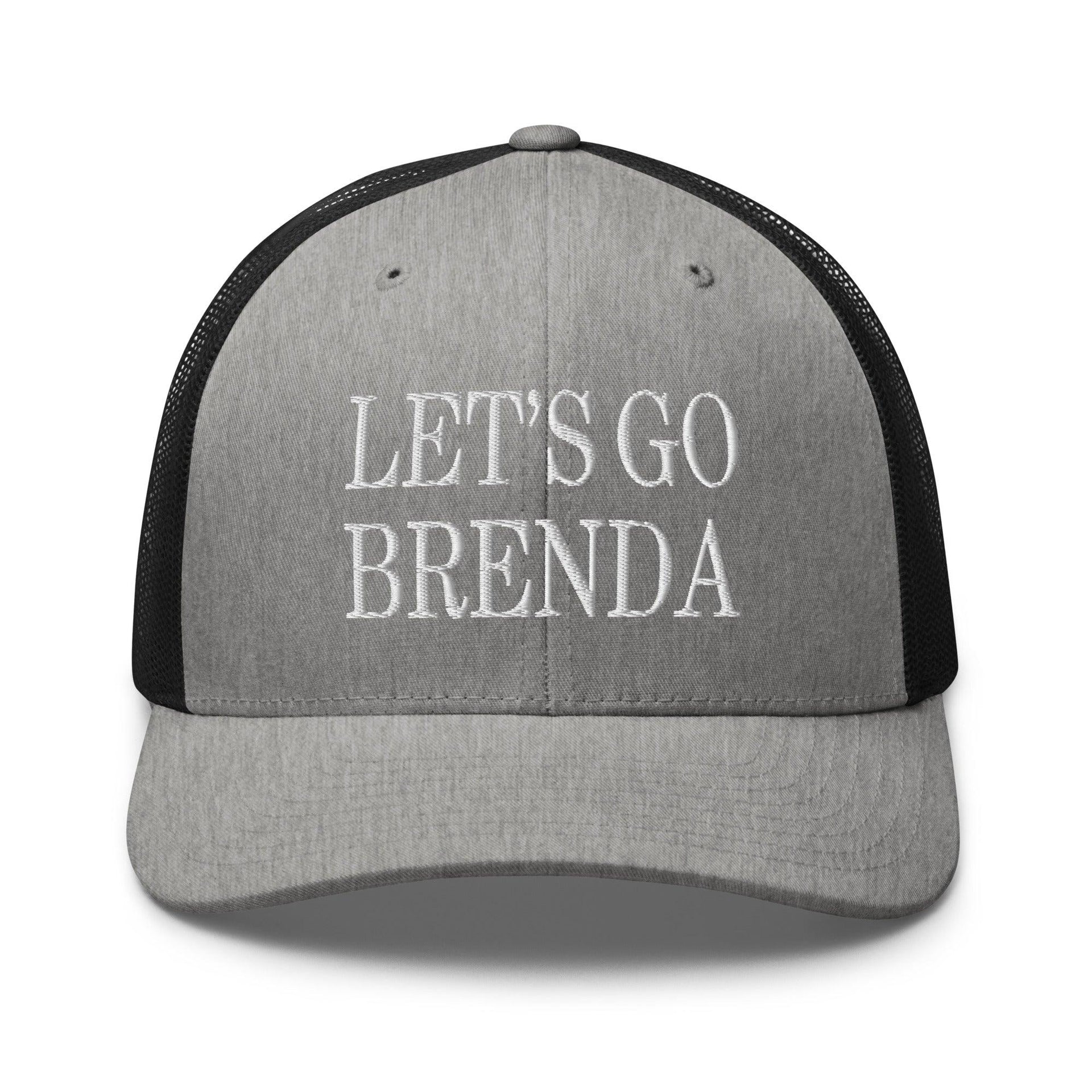 Let's Go Brenda Retro Trucker Hat Heather Black Capital Crowns Conservative LADs Make Again Trucker Hats