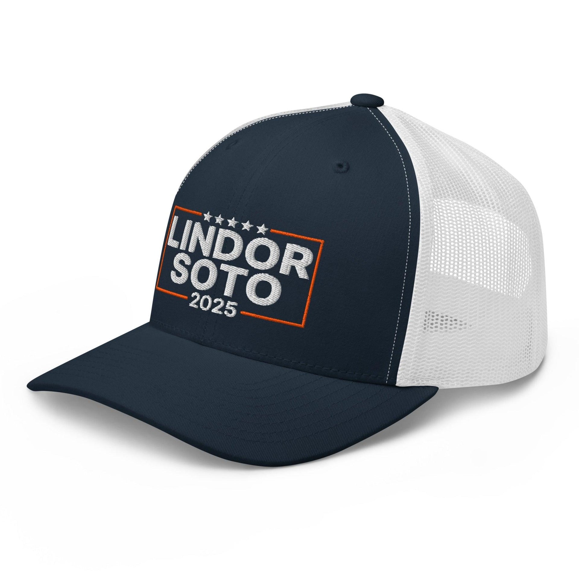Lindor Soto 2025 Embroidered Mesh Trucker Hat Baseball Capital Crowns Trucker Hats