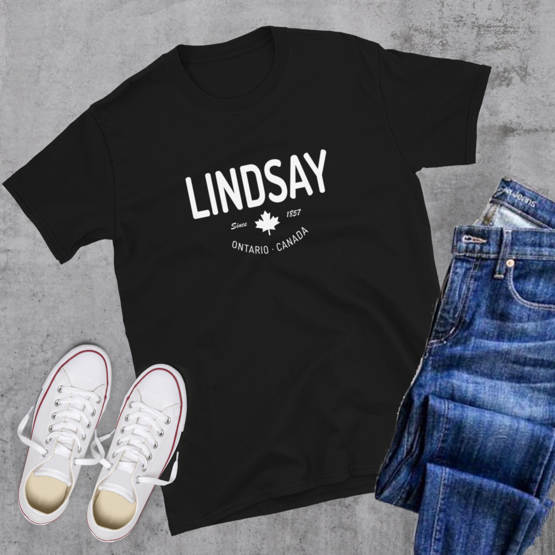Lindsay since 1857 Tee Black Canadian City Apparel