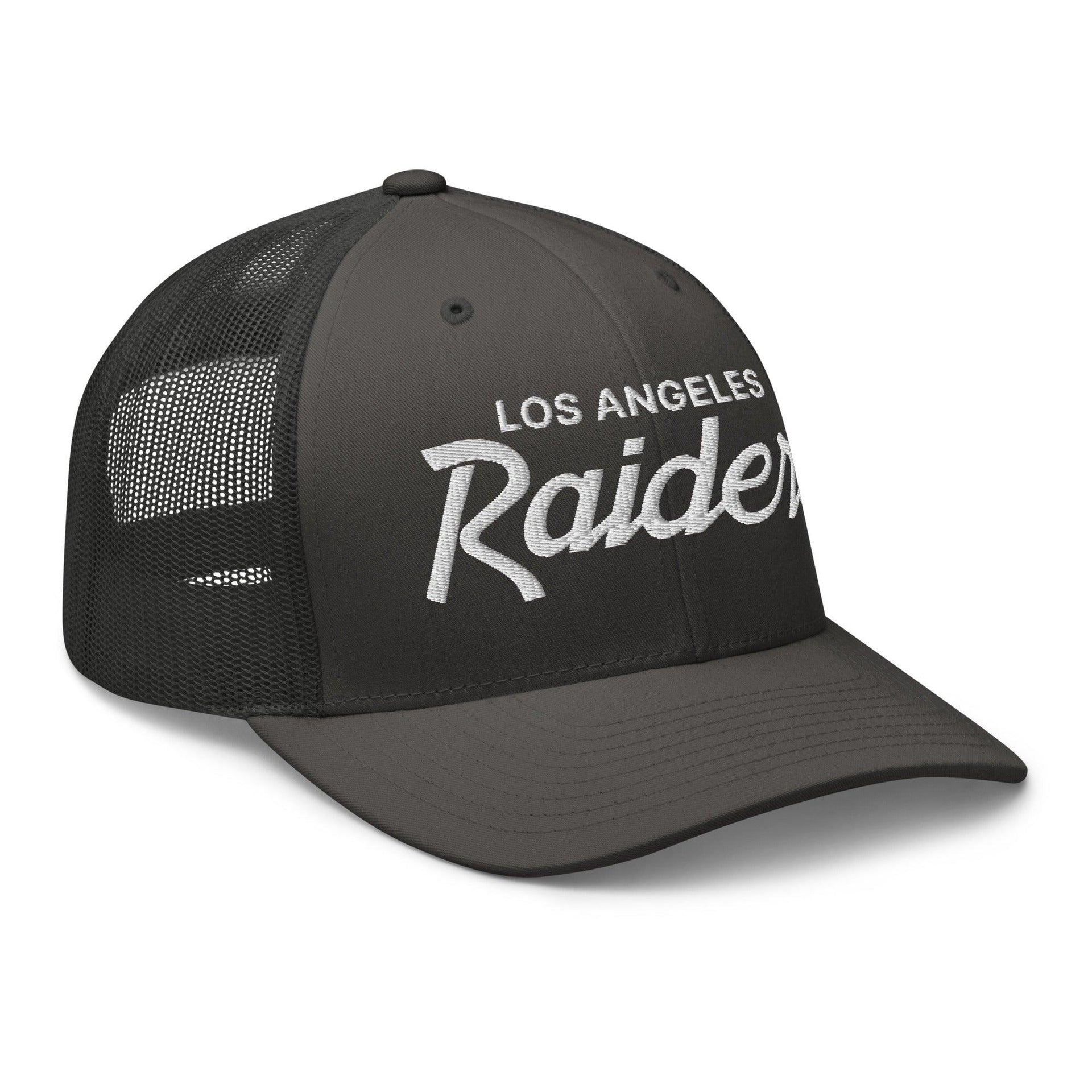 Los Angeles LA Raiders Vintage Sports Script Embroidered Mesh Trucker Hat CA Capital Crowns Football Los Angeles Trucker Hats