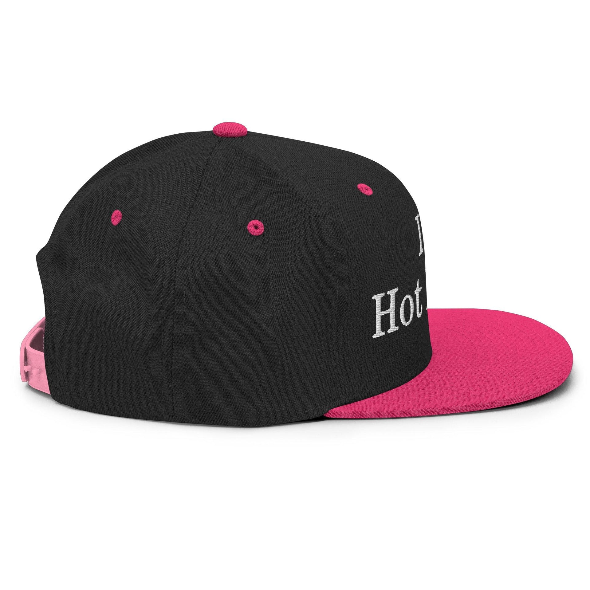 I Love Hot Moms Embroidered Flat Bill Brim Snapback Hat Capital Crowns Funny Snapback Hats
