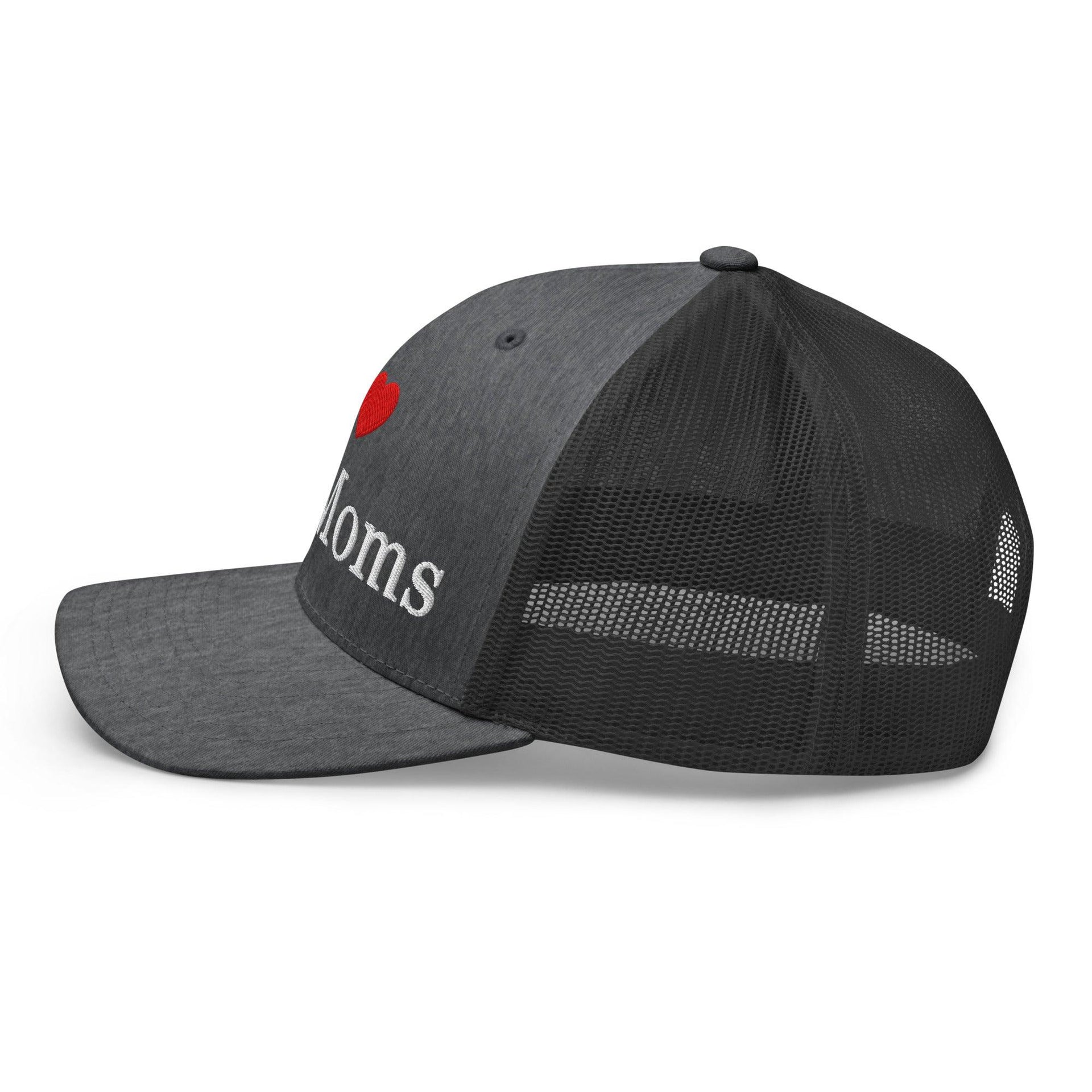 I Love Hot Moms Embroidered Mesh Trucker Hat Capital Crowns Funny Trucker Hats