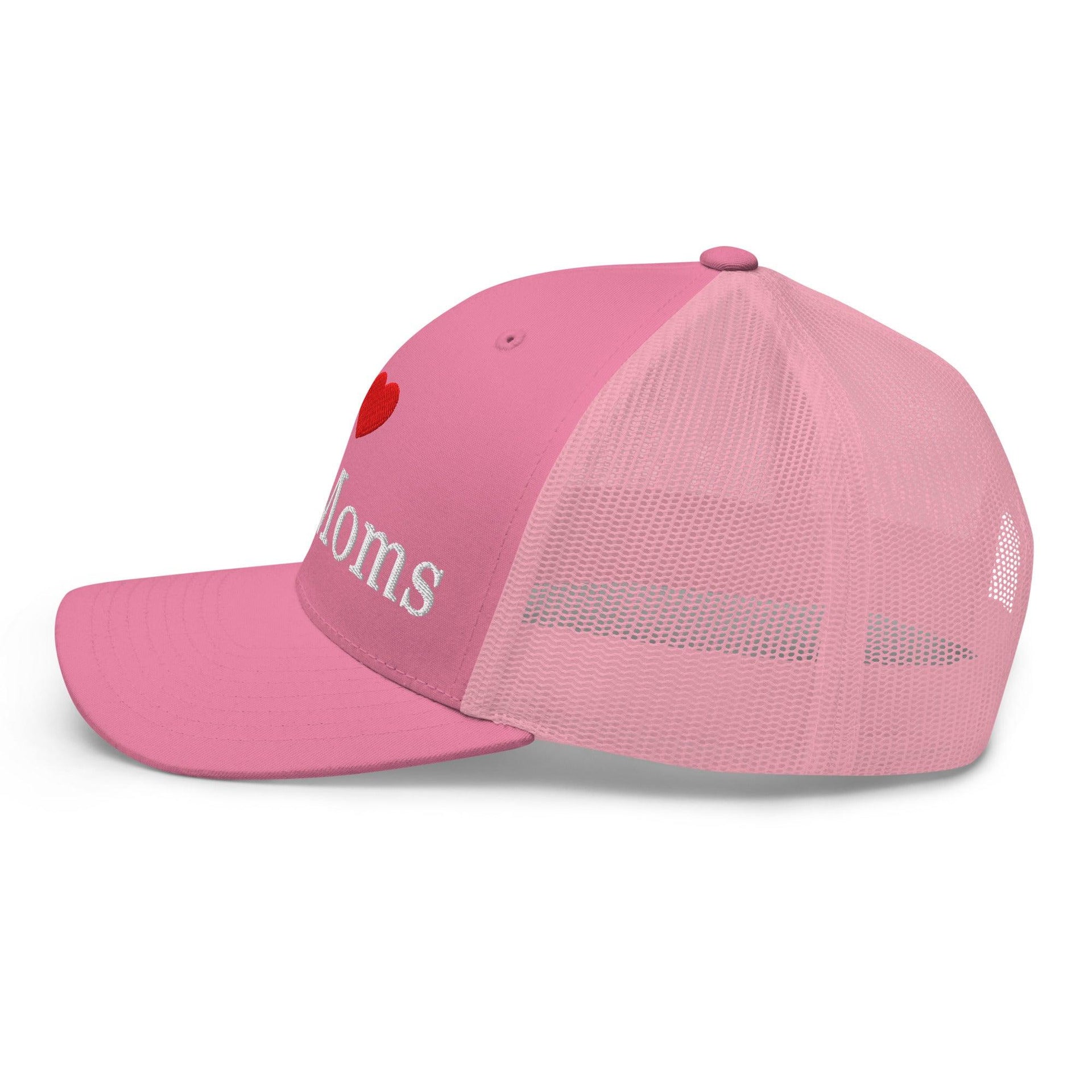 I Love Hot Moms Embroidered Mesh Trucker Hat Capital Crowns Funny Trucker Hats