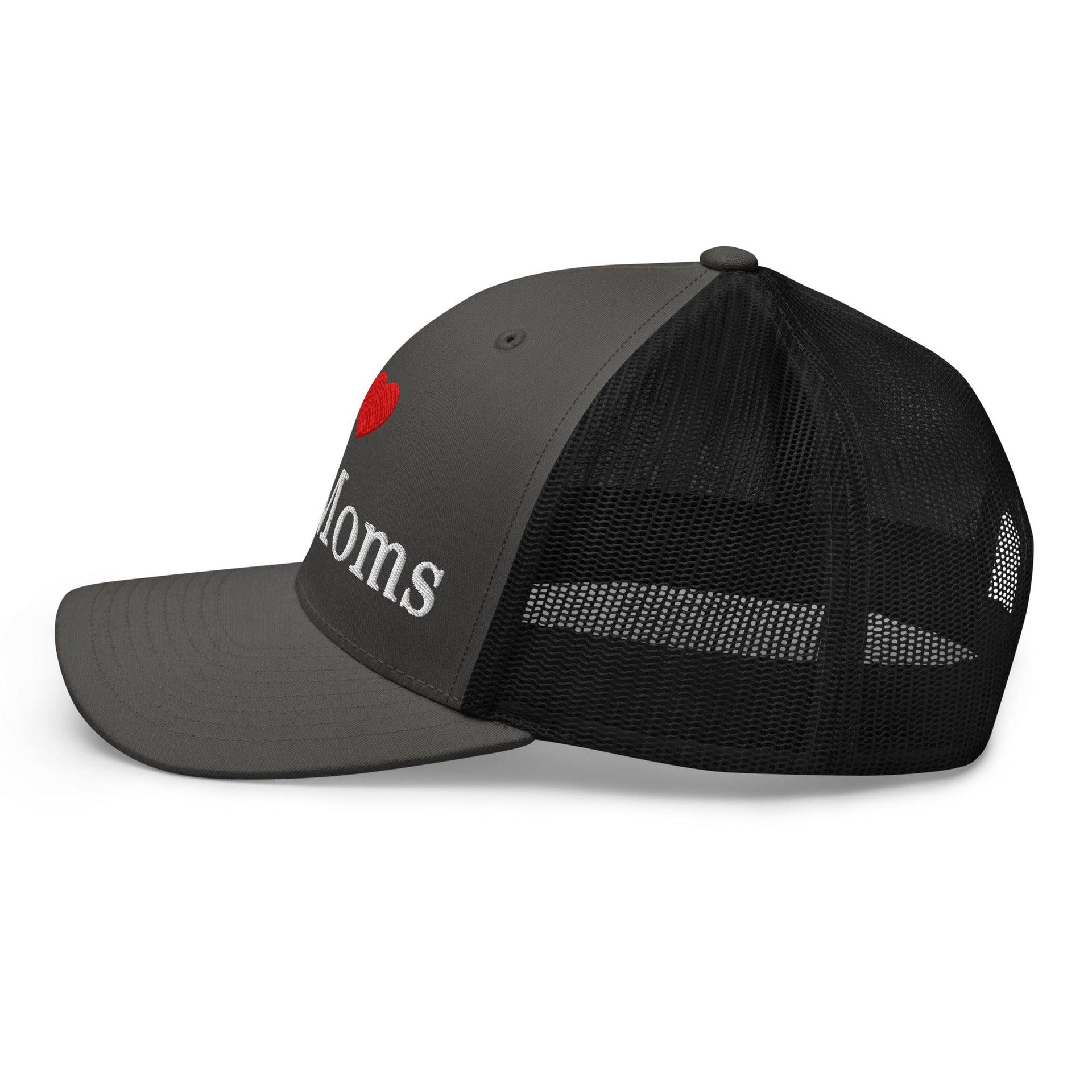 I Love Hot Moms Embroidered Mesh Trucker Hat Capital Crowns Funny Trucker Hats