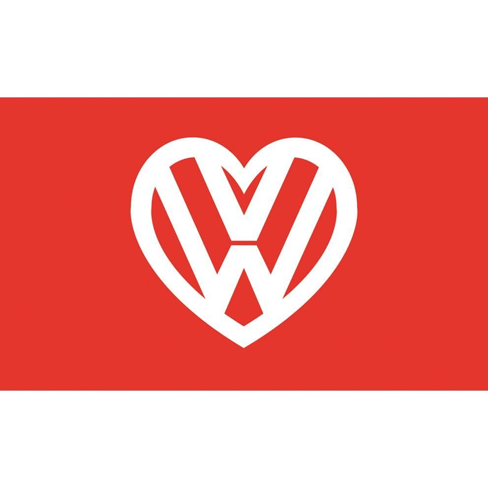 I Love VW Flag – Available in Multiple Sizes Red Flags made in canada TSP Flags Volkswagen vw