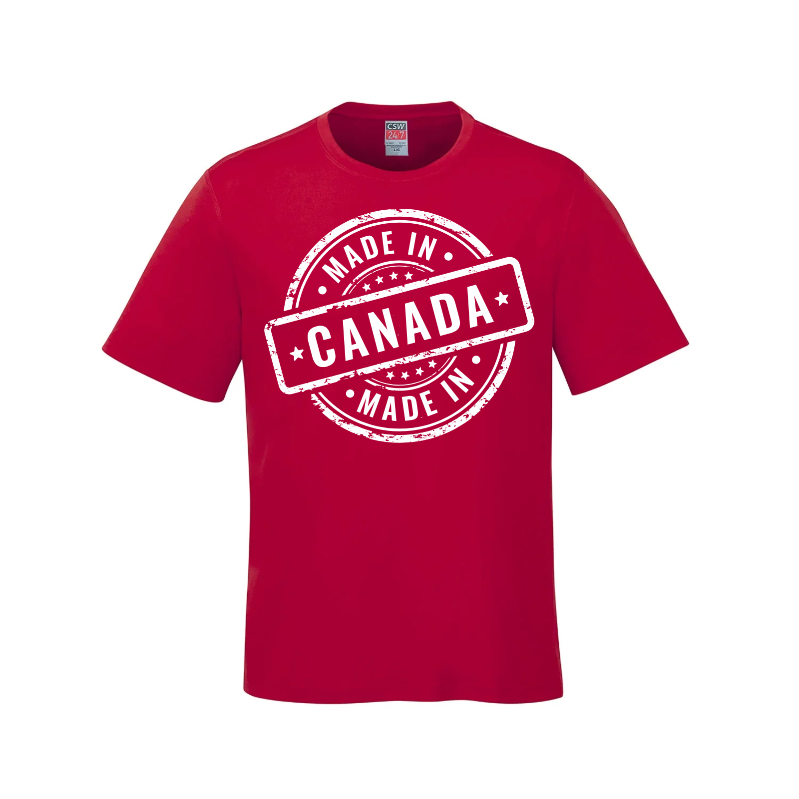 Made in Canada T-Shirt – Classic Stamp Edition Red Canada Canada Is Already Great Canada is Home Elbows Up made in canada Make Canada Great Again
