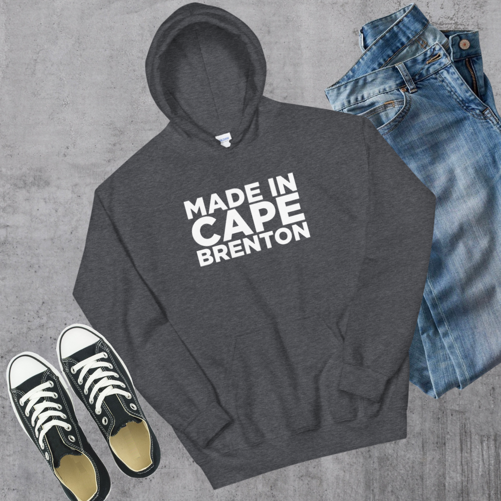 Made in Cape Breton Hoodie Dark Heather Canadian City Apparel