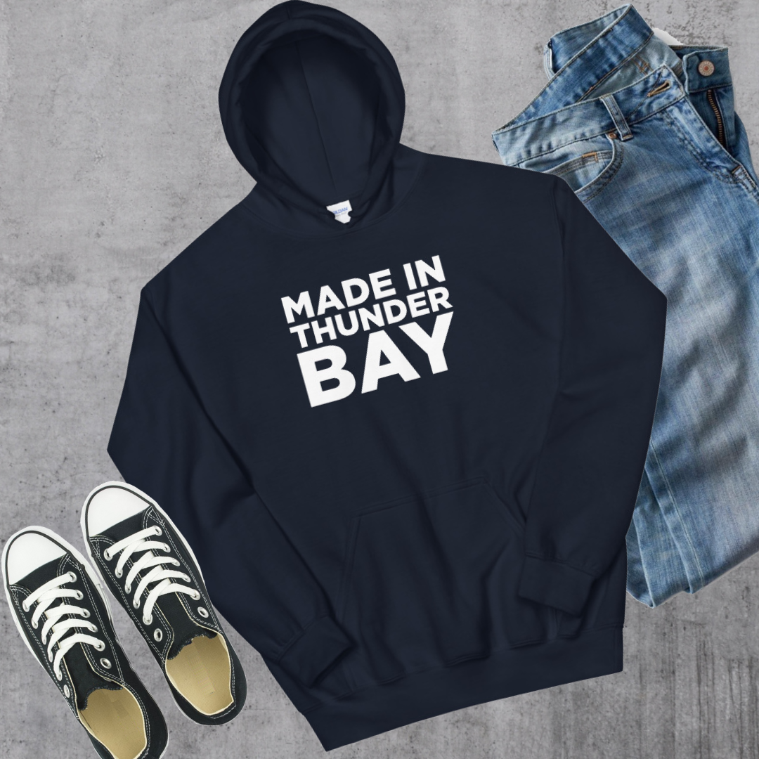 Made in Thunder Bay Hoodie Navy Canadian City Apparel
