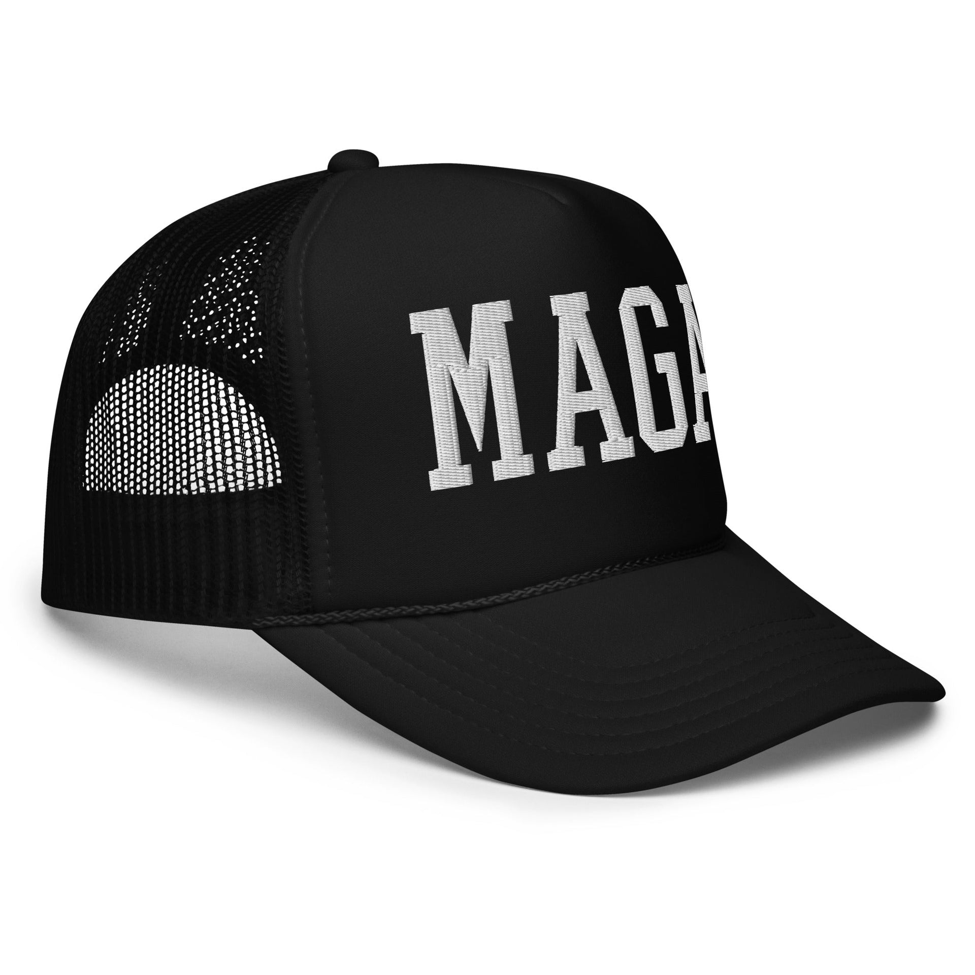 MAGA Make America Great Again Block Embroidered Foam Trucker Hat Capital Crowns Conservative LADs Trucker Hats