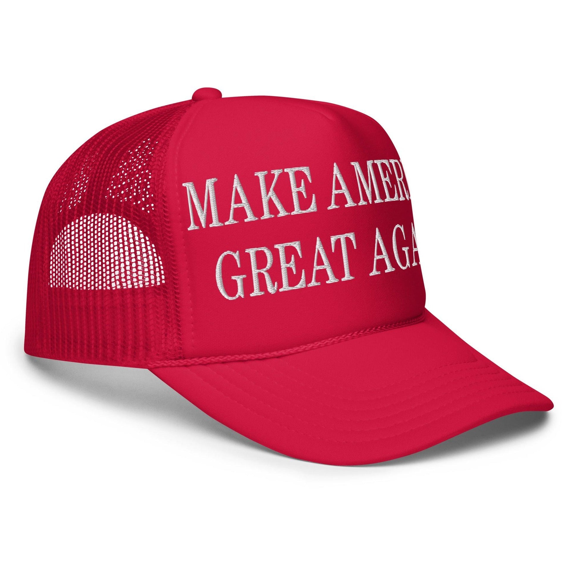 MAGA Make America Great Again Embroidered Foam Trucker Hat Capital Crowns Conservative LADs Trucker Hats