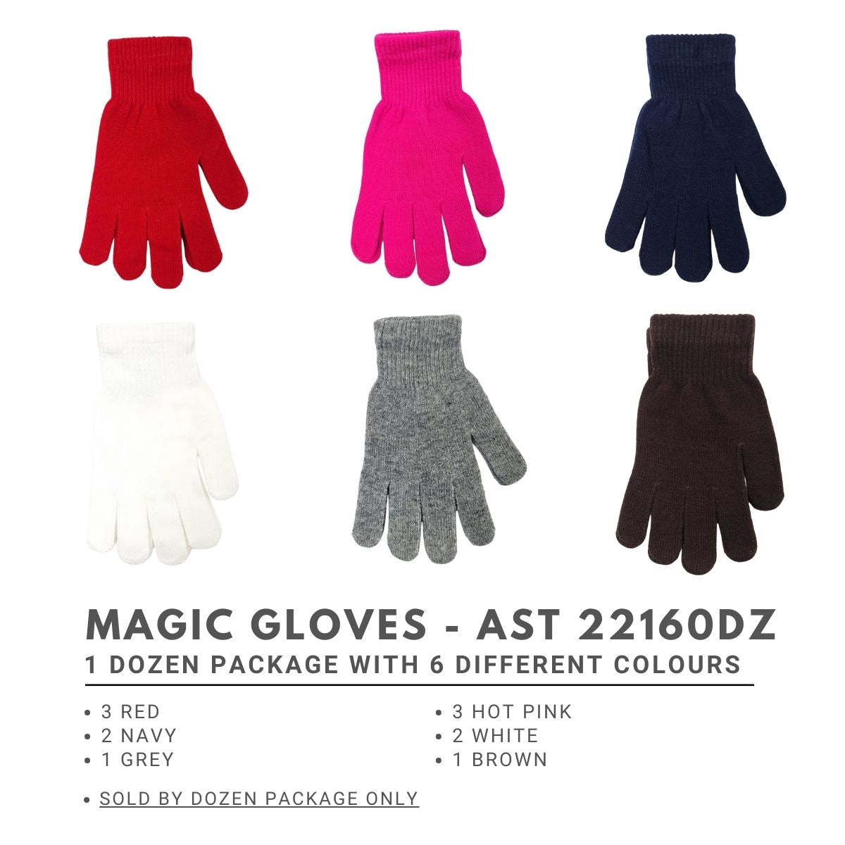 Magic Gloves - 16469AST, Assorted Colour Package winter accessories