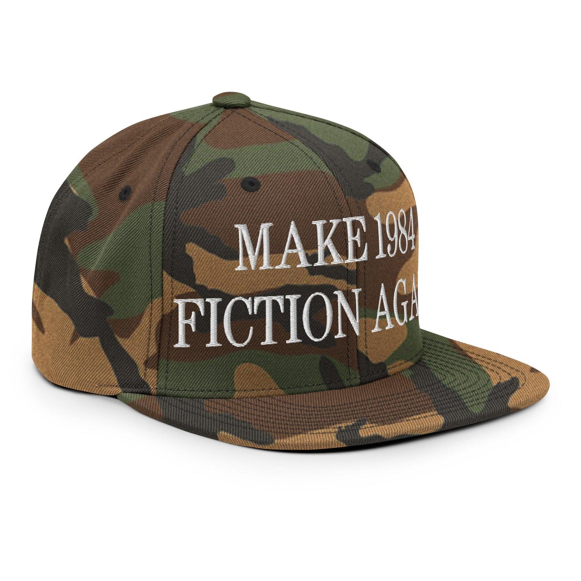 Make 1984 Fiction Again Embroidered Flat Bill Brim Snapback Hat Capital Crowns Make Again
