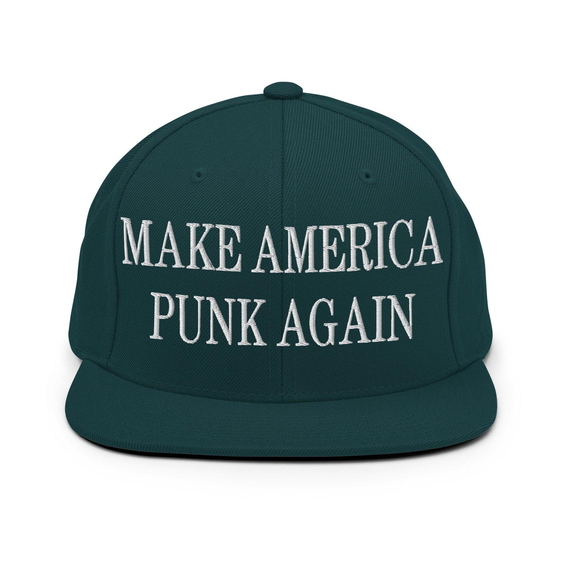 Make It Again Embroidered Flat Bill Brim Snapback Hat Spruce Capital Crowns LADs Make Again