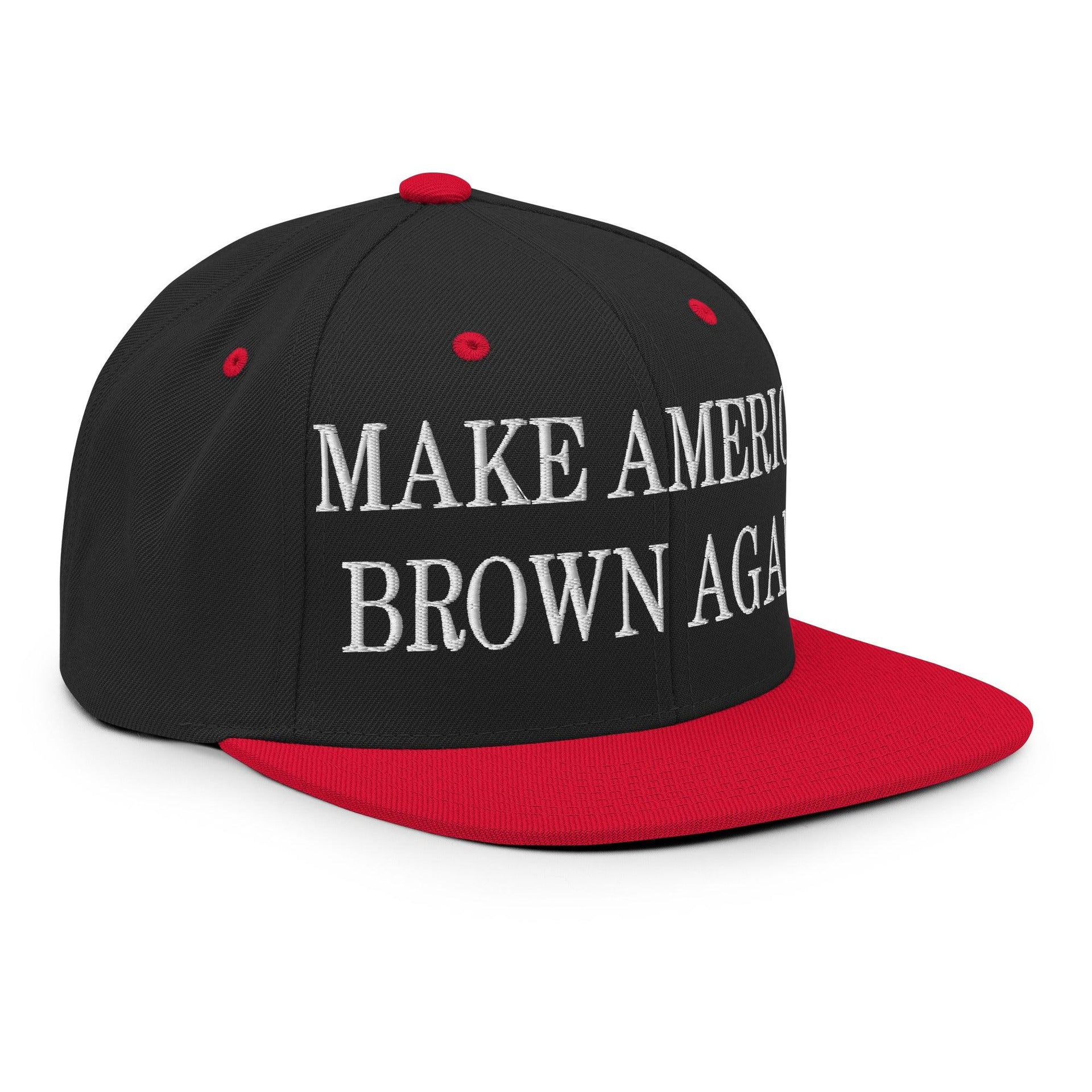 Make America Brown Again Embroidered Flat Bill Brim Snapback Hat Capital Crowns LADs Make Again Snapback Hats