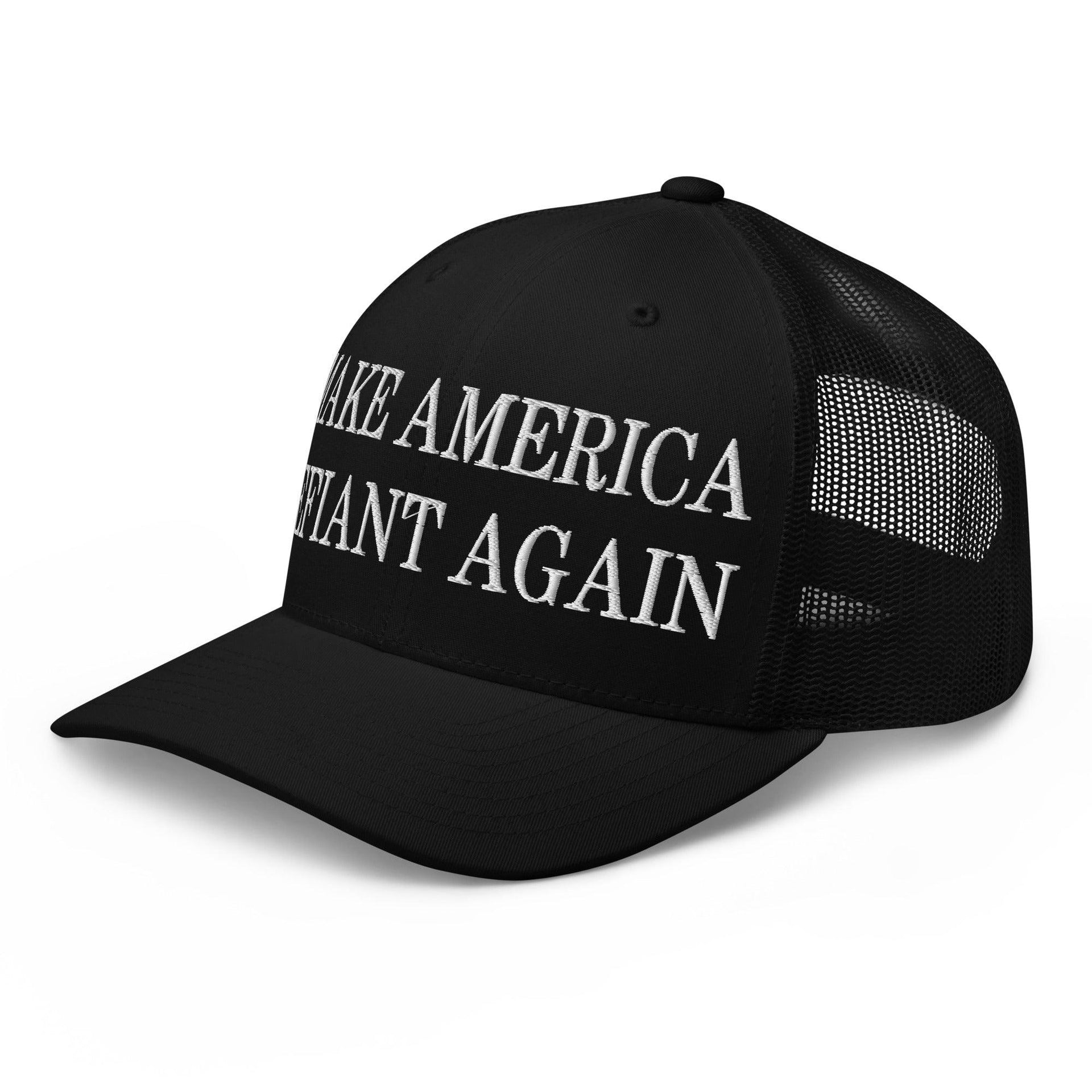Make America Defiant Again Embroidered Mesh Trucker Hat Capital Crowns LADs Make Again Trucker Hats