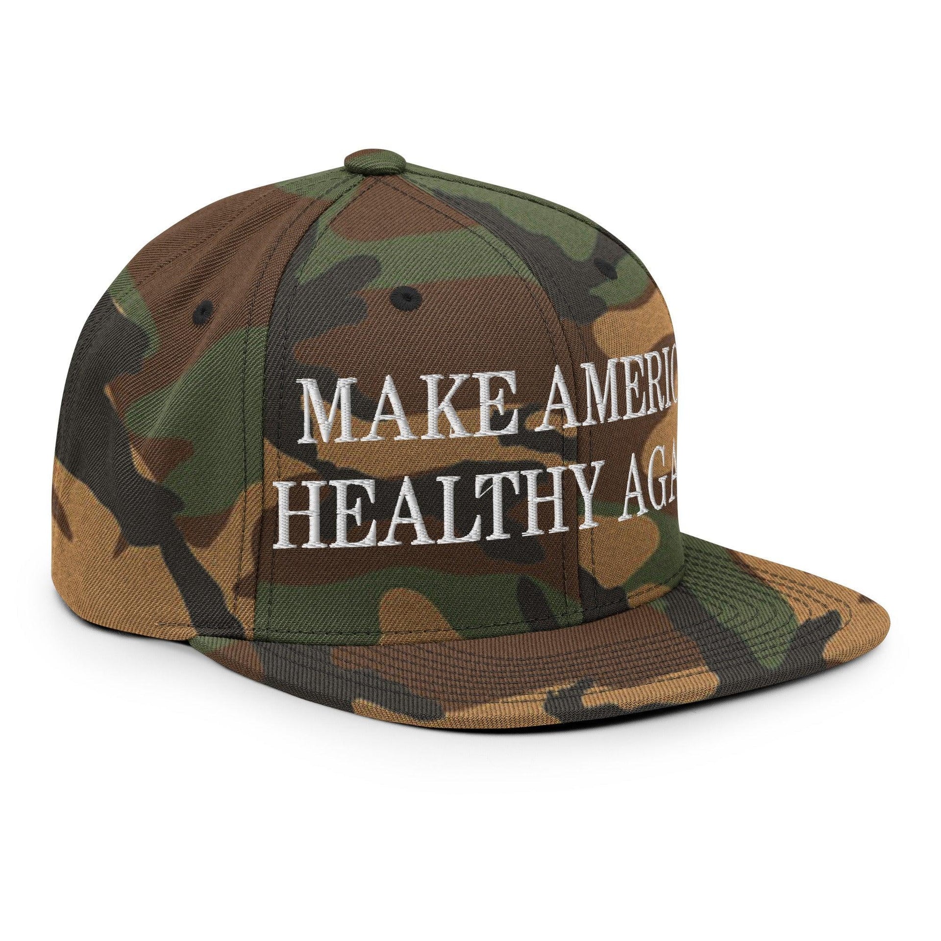 Make America Healthy Again Embroidered Flat Bill Brim Snapback Hat Capital Crowns LADs Make Again Snapback Hats