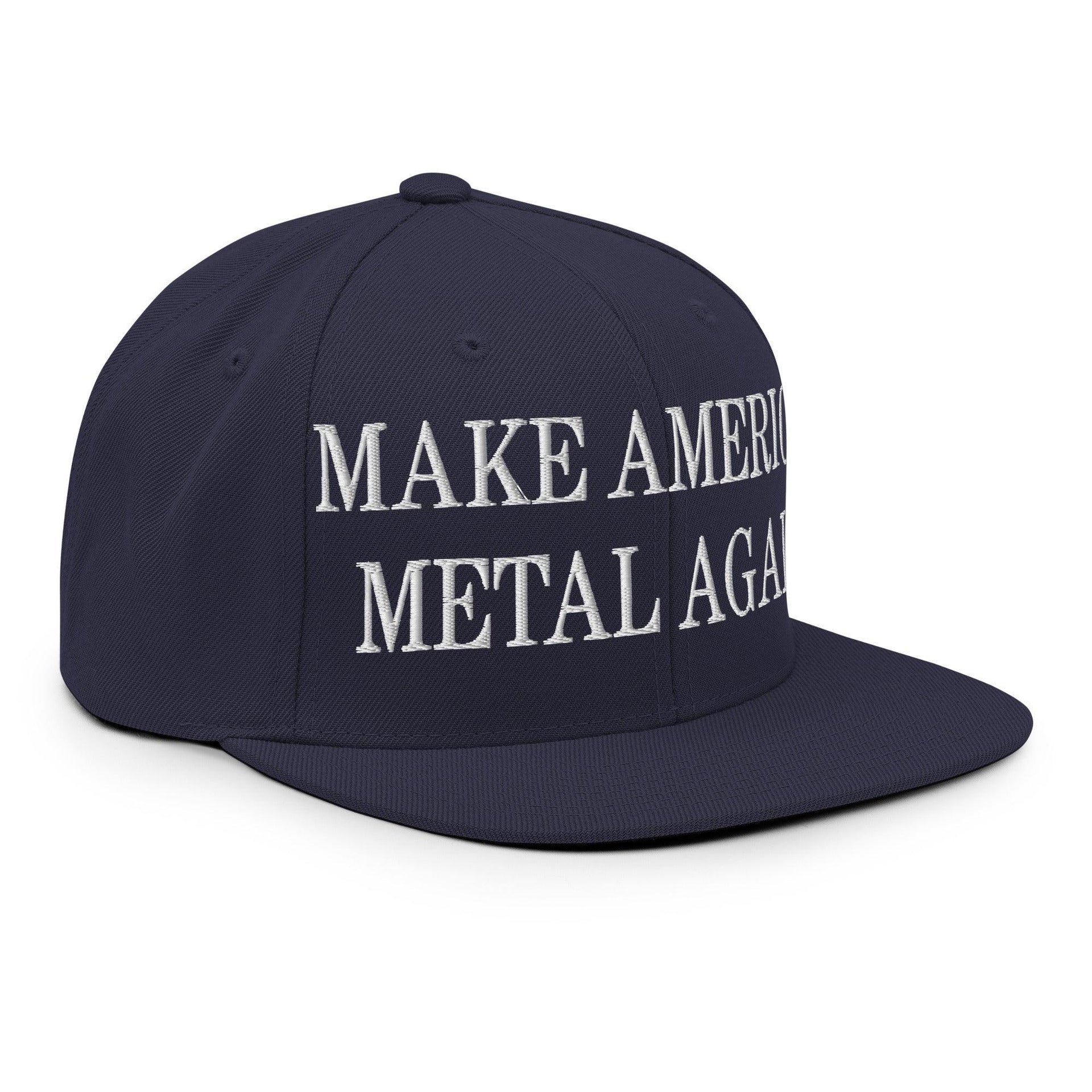Make America Metal Again Embroidered Flat Bill Brim Snapback Hat Capital Crowns LADs Make Again