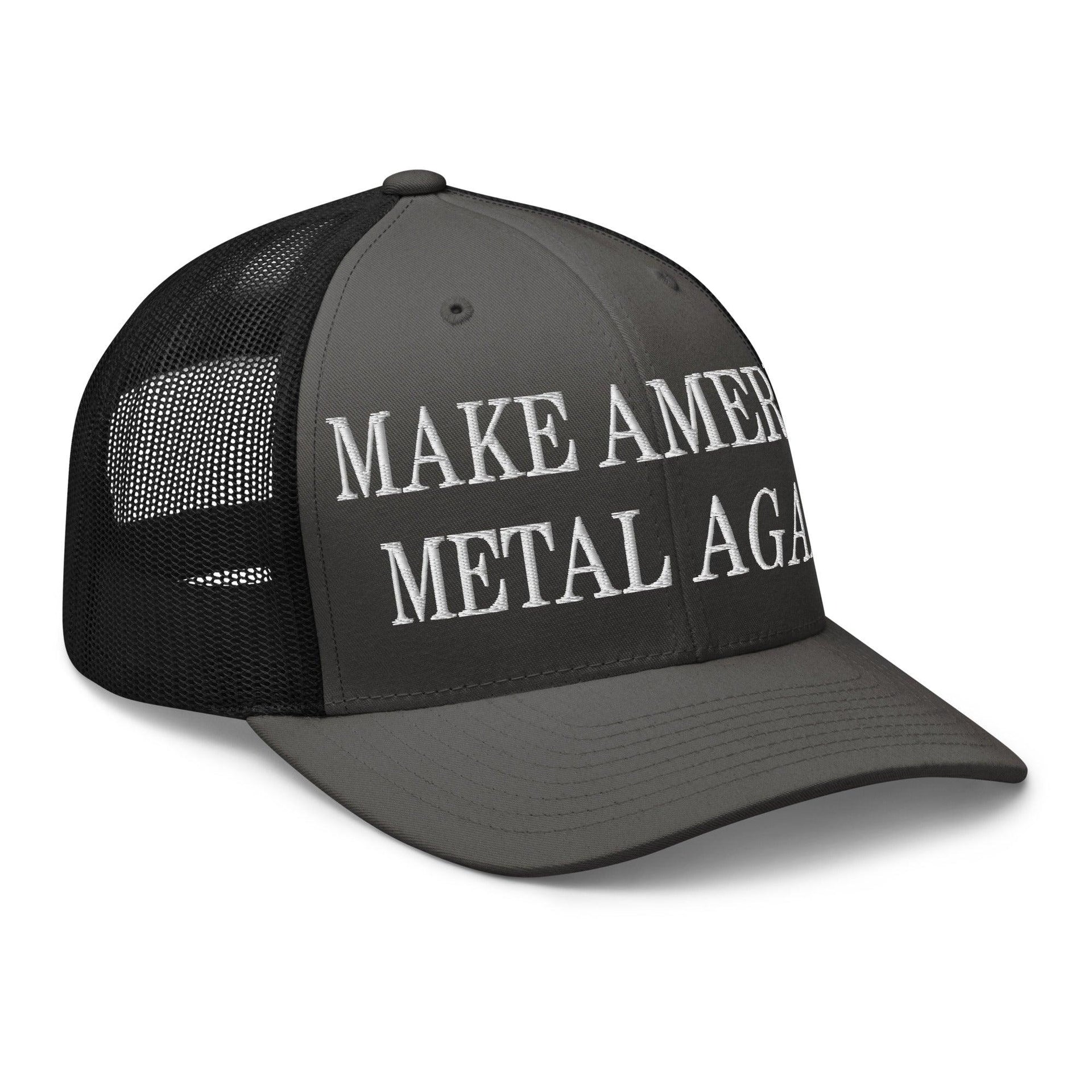 Make America Metal Again Embroidered Mesh Trucker Hat Capital Crowns LADs Make Again Trucker Hats