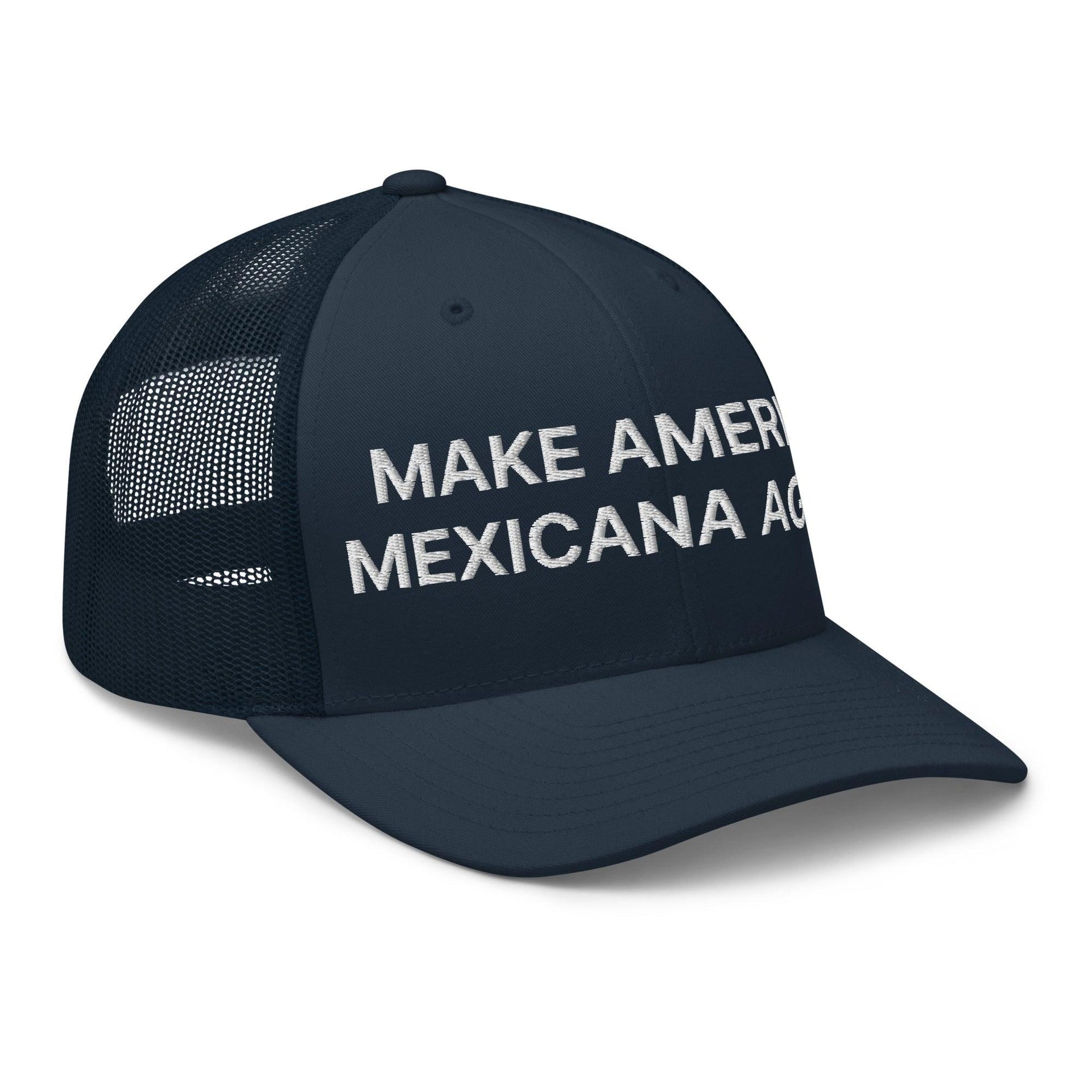Make America Mexicana Again Claudia Sheinbaum Embroidered Retro Mesh Trucker Hat Capital Crowns LADs Mexico Politics Trucker Hats