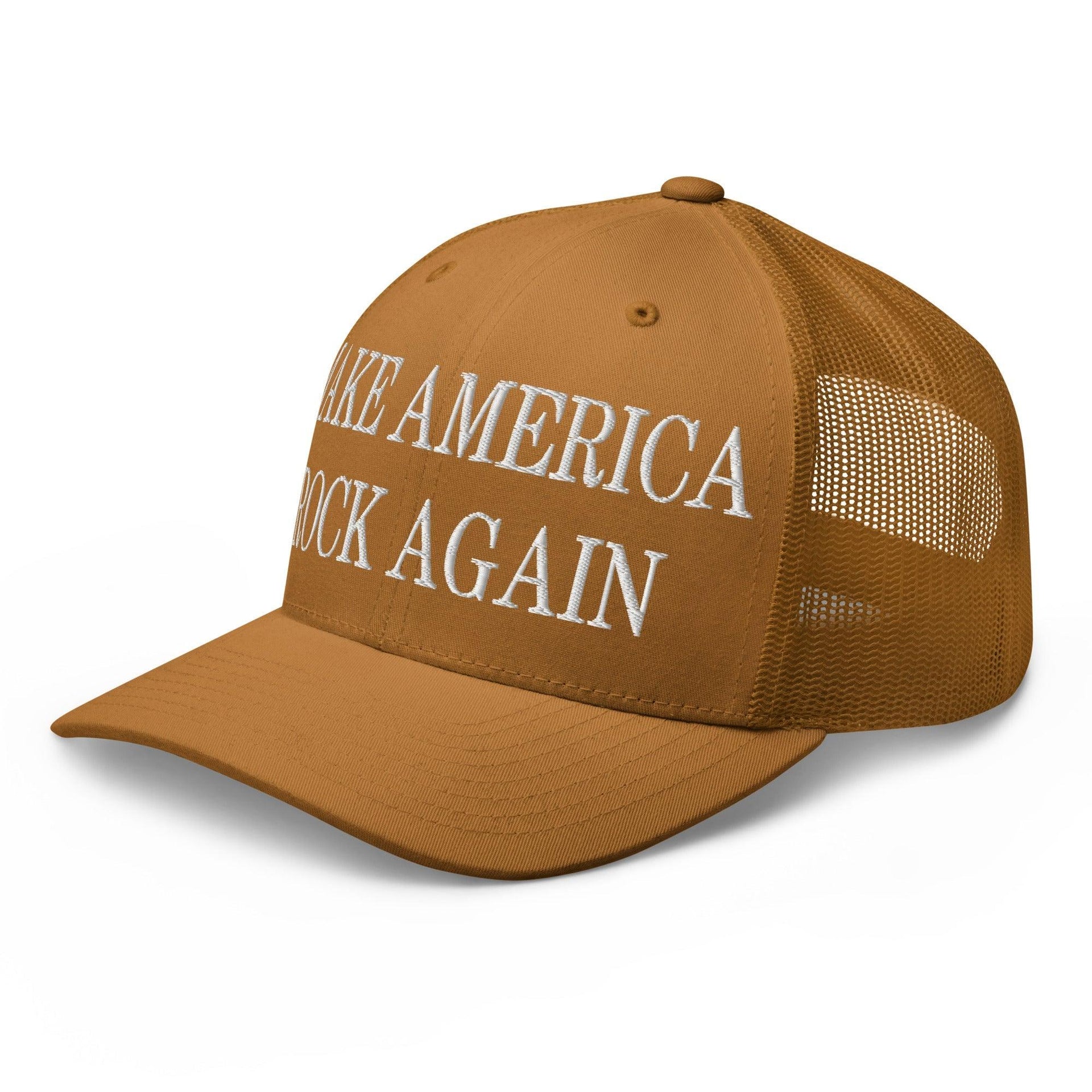 Make America Rock Again Embroidered Mesh Trucker Hat Capital Crowns LADs Make Again Trucker Hats