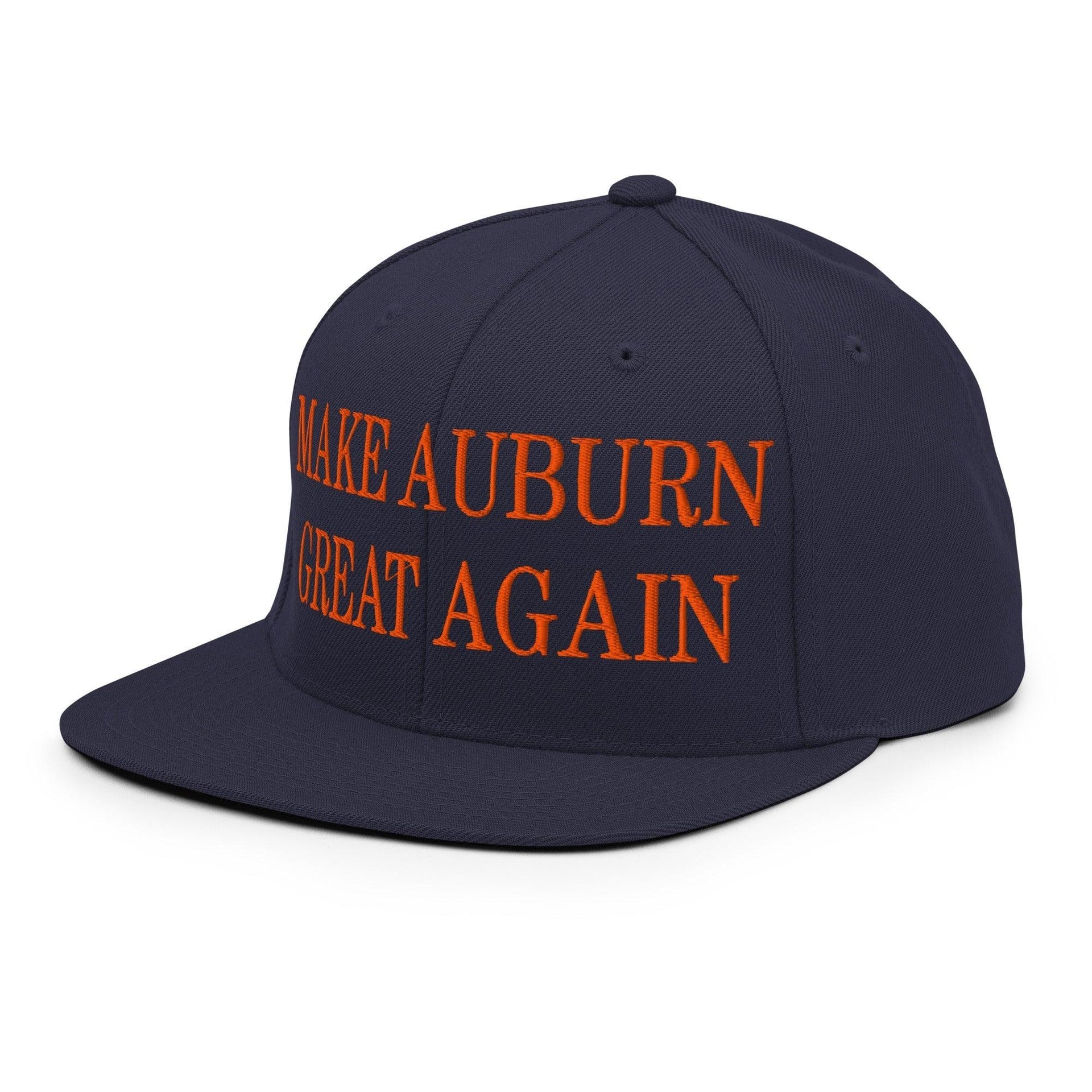 Make Auburn Great Again Embroidered Flat Bill Brim Snapback Hat Capital Crowns LADs Make Again Snapback Hats