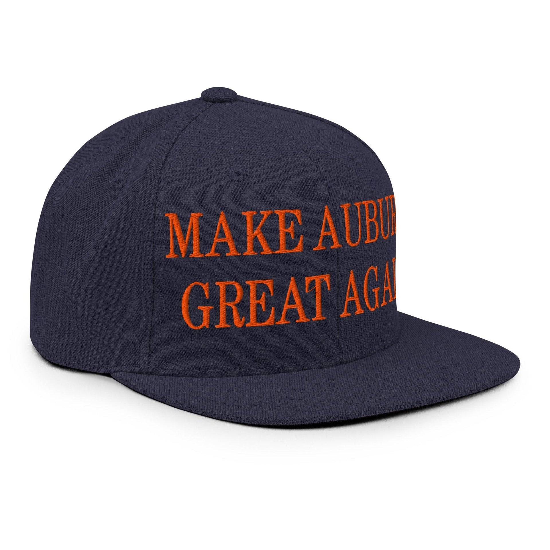 Make Auburn Great Again Embroidered Flat Bill Brim Snapback Hat Capital Crowns LADs Make Again Snapback Hats