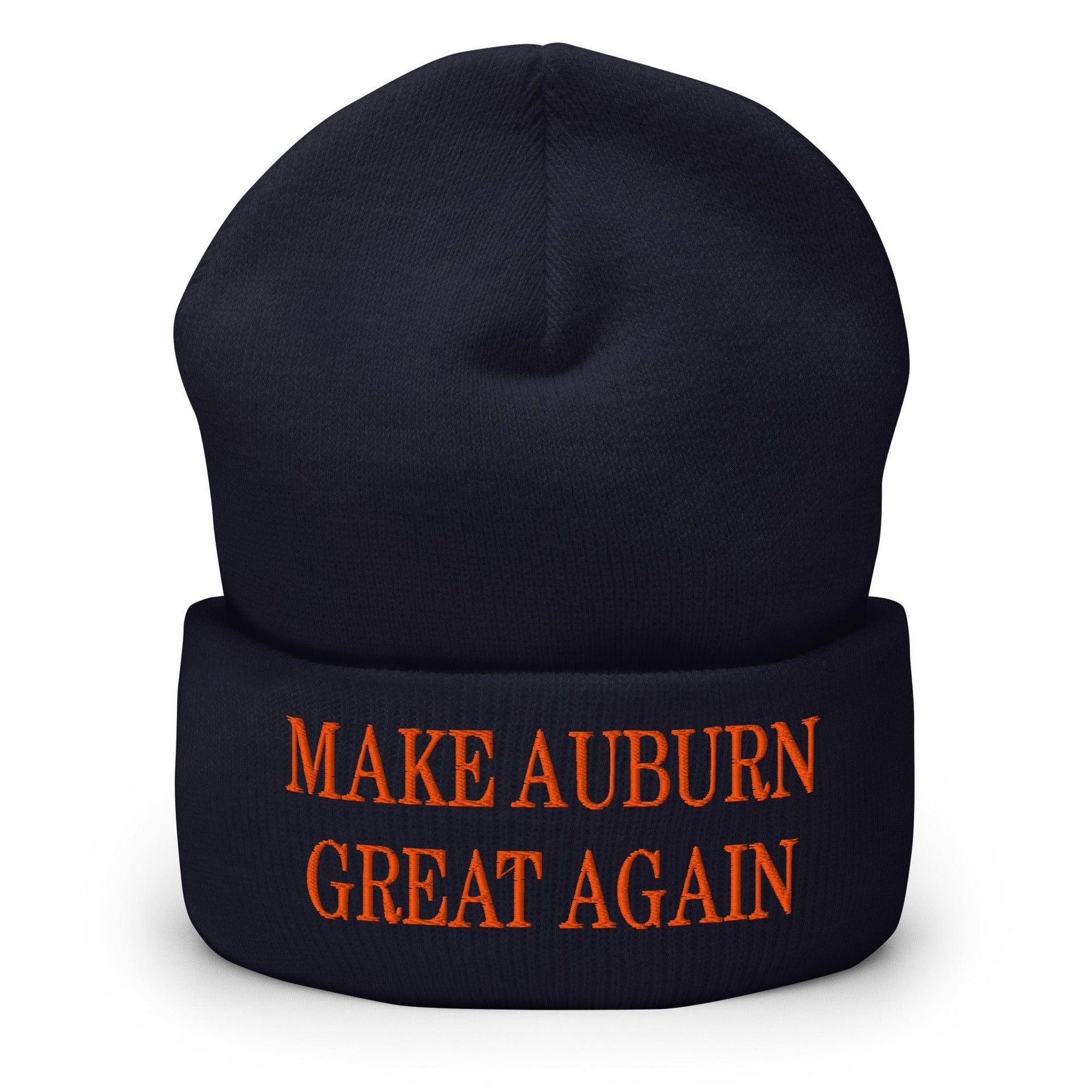 Make Auburn Great Again Embroidered Knit Cuffed Beanie Navy Beanies Capital Crowns College