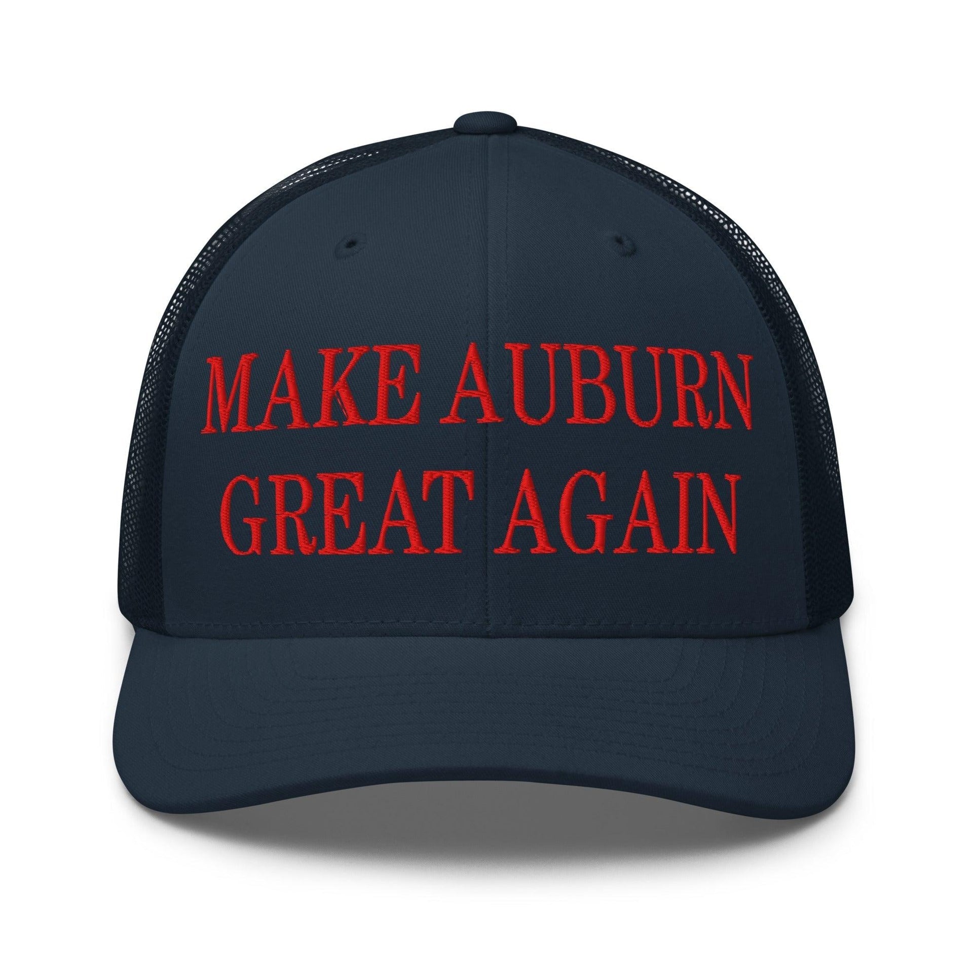 Make Auburn Great Again Embroidered Mesh Trucker Hat Navy Capital Crowns LADs Make Again Trucker Hats