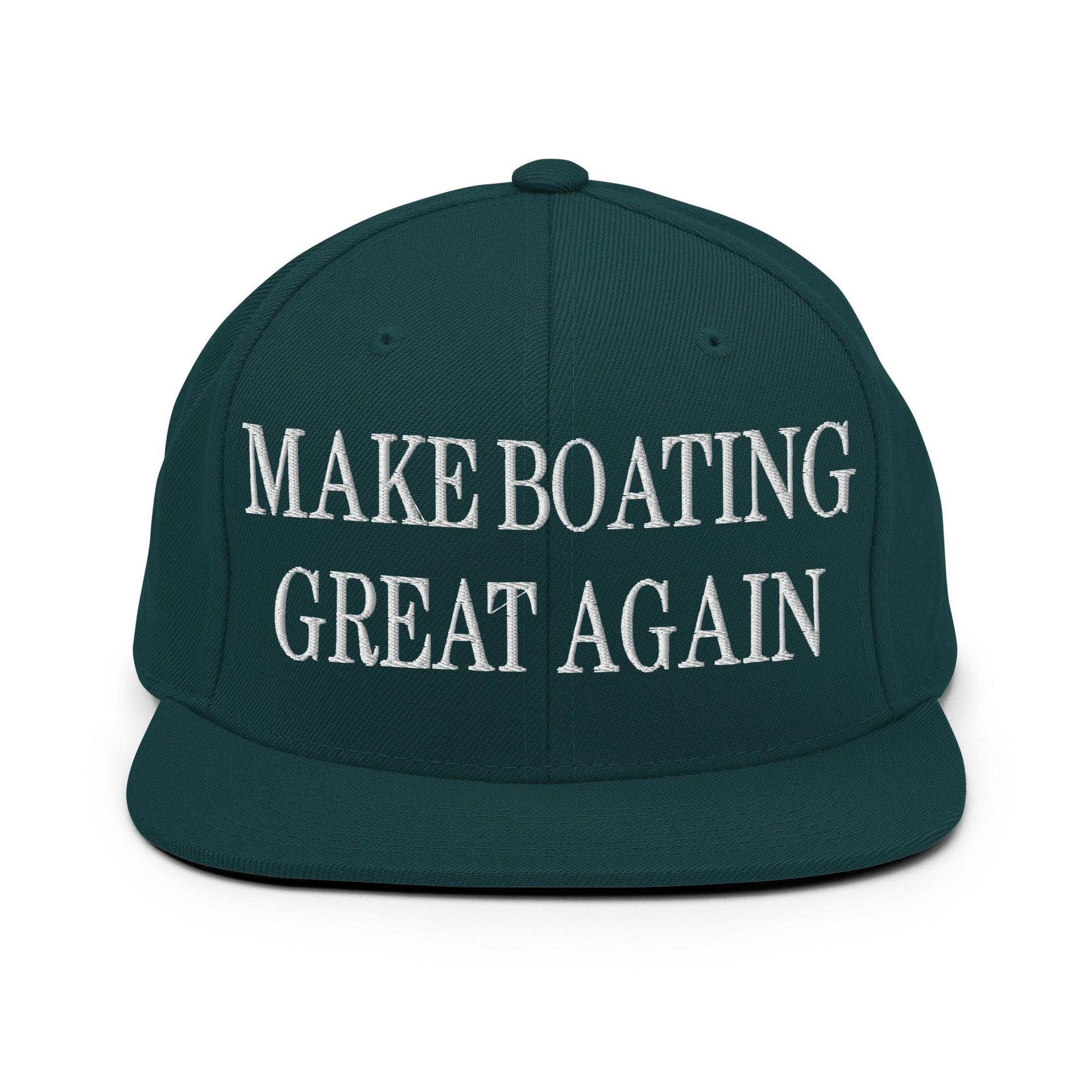 Make Boating Great Again Embroidered Flat Bill Brim Snapback Hat Spruce Capital Crowns LADs Make Again