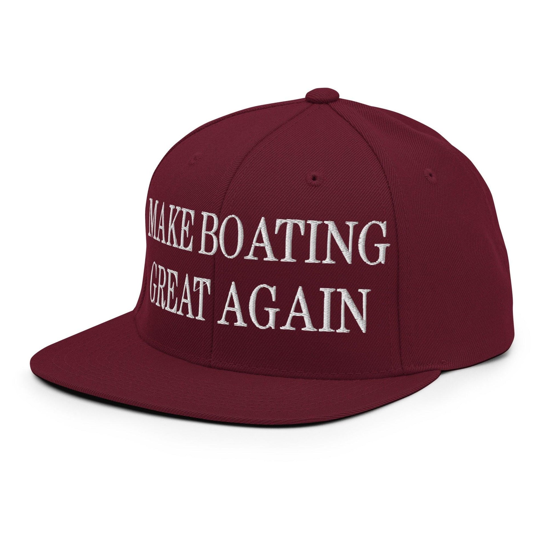 Make Boating Great Again Embroidered Flat Bill Brim Snapback Hat Capital Crowns LADs Make Again