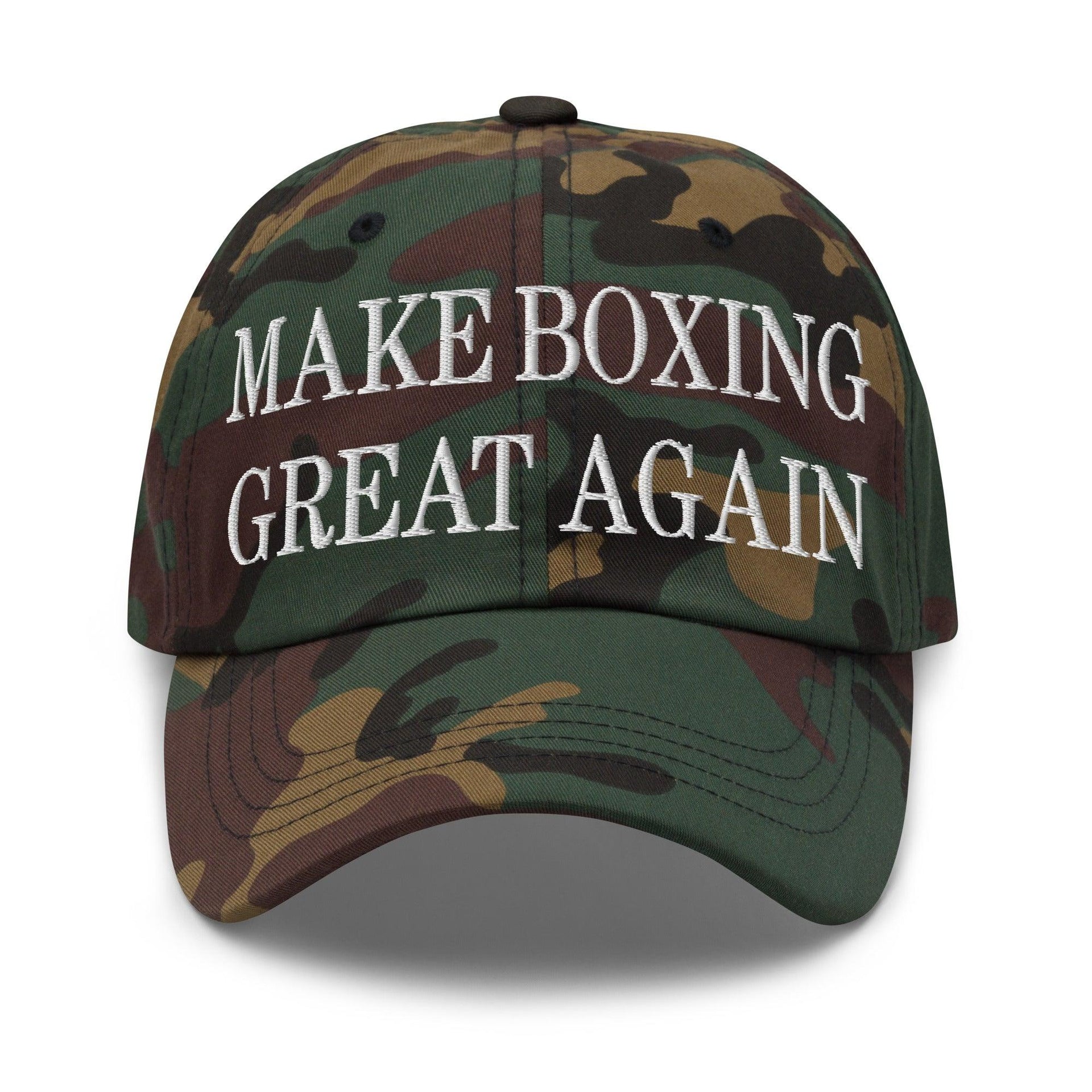 Make Boxing Great Again Embroidered Dad Hat Green Camo Capital Crowns Dad Hats LADs Make Again