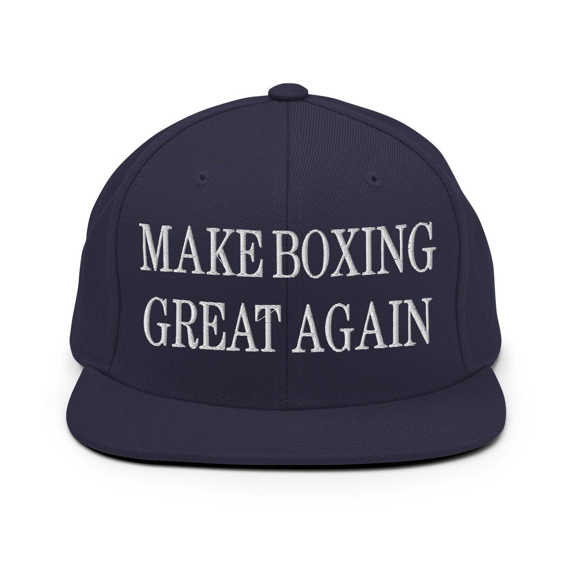 Make Boxing Great Again Embroidered Flat Bill Brim Snapback Hat Navy Capital Crowns LADs Make Again