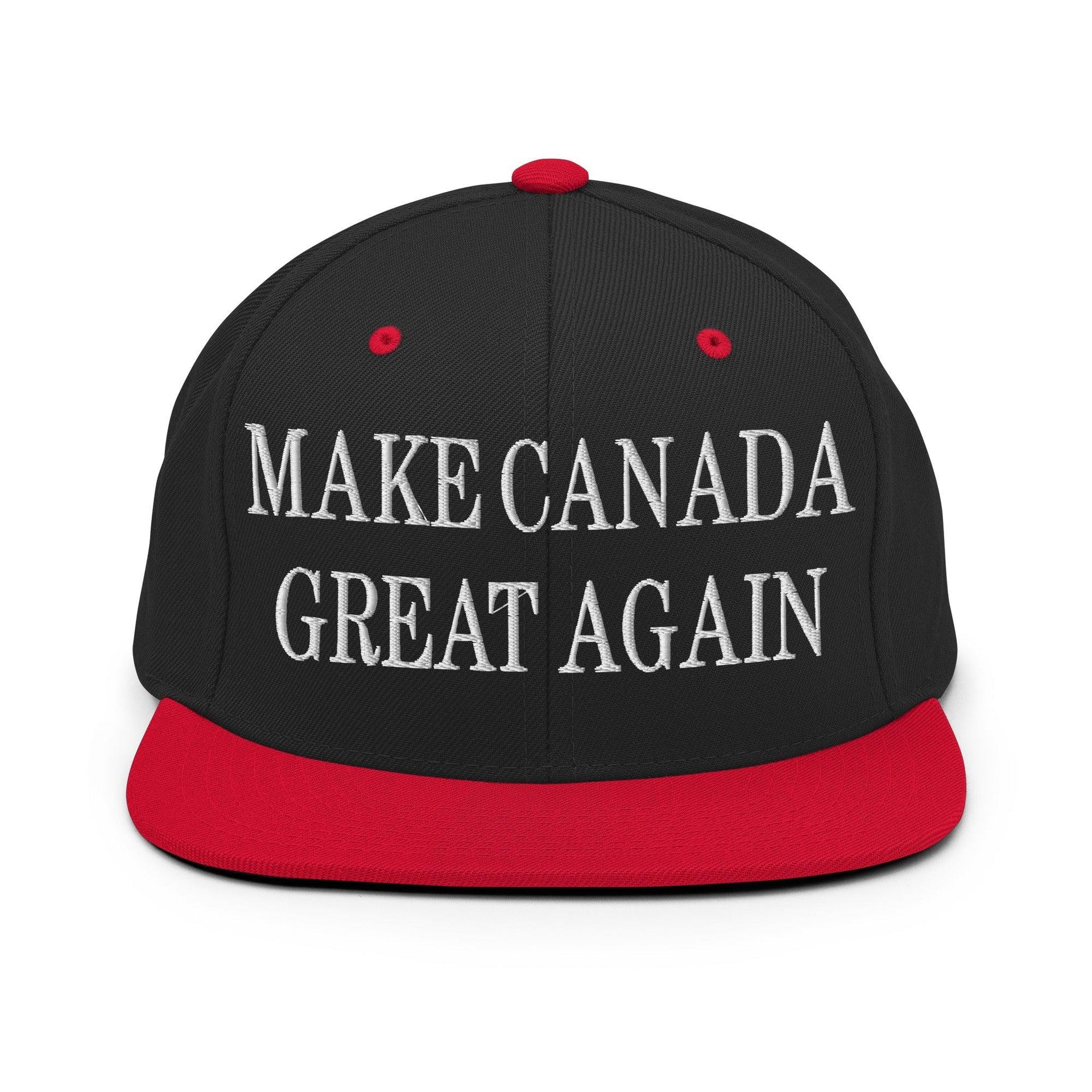 Make C Great Again Embroidered Flat Bill Brim Snapback Hat Black Red Canada Capital Crowns LADs Make Again