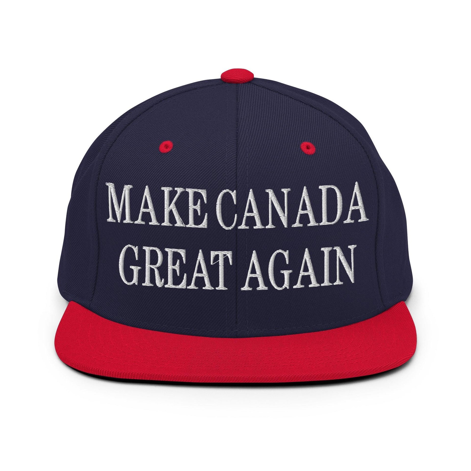 Make C Great Again Embroidered Flat Bill Brim Snapback Hat Navy Red Canada Capital Crowns LADs Make Again